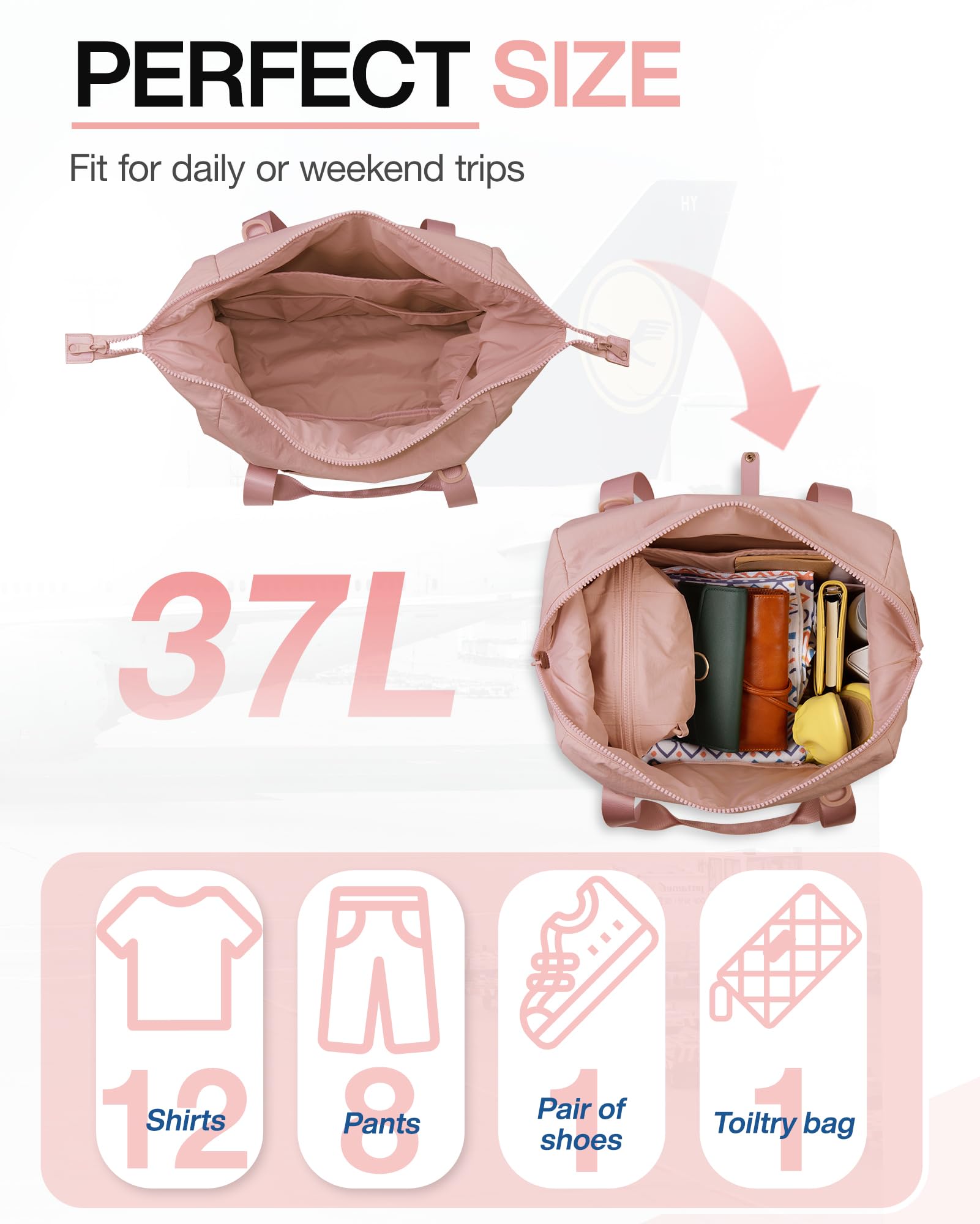 Foto 6 pulgar | Bolsa De Viaje Weekender Bags Bagsmart Con Compartimento Para Zapatos - Venta Internacional.