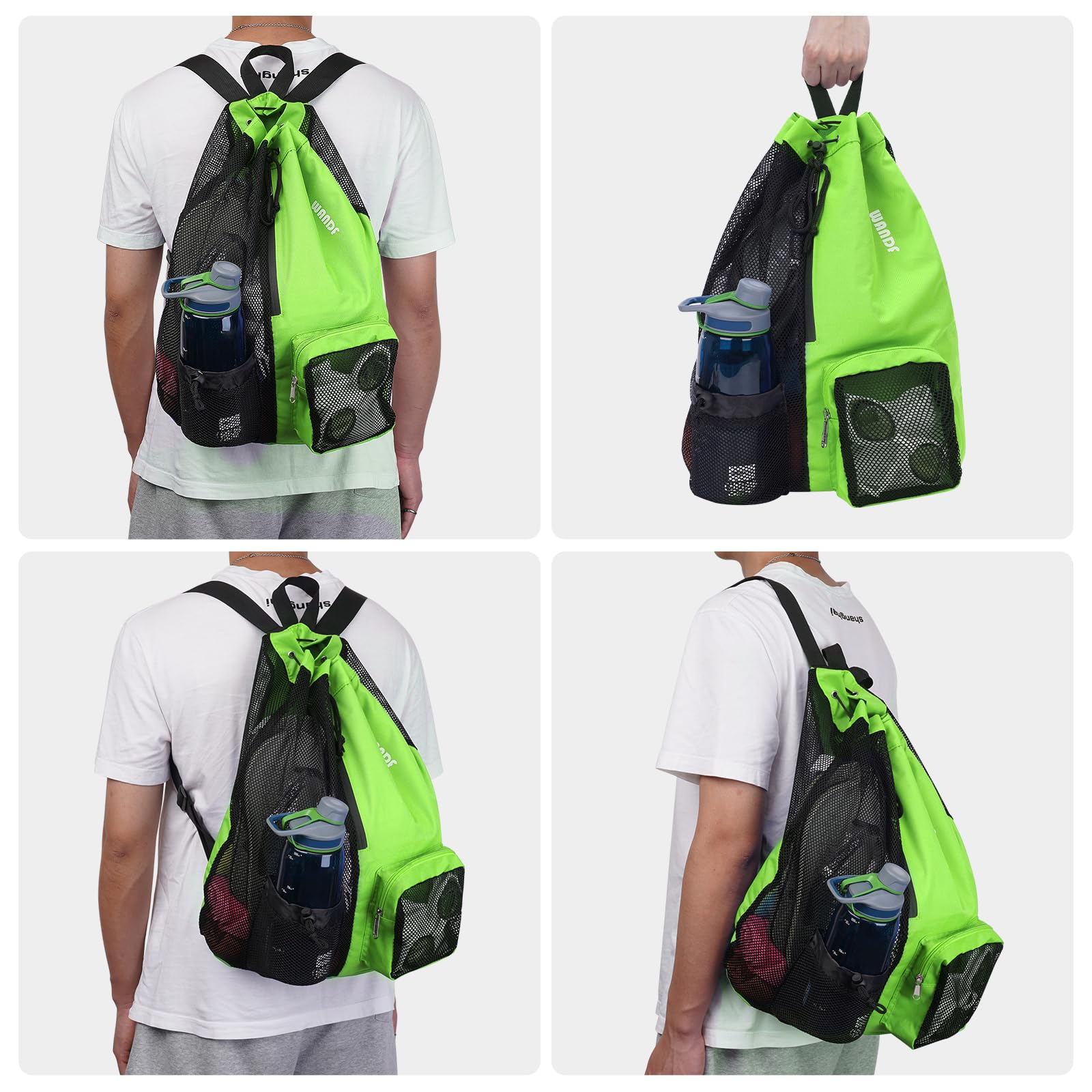 Foto 8 pulgar | Bolsa De Natación Wandf, Mochila De Malla Con Cordón, Impermeable, Verde - Venta Internacional.