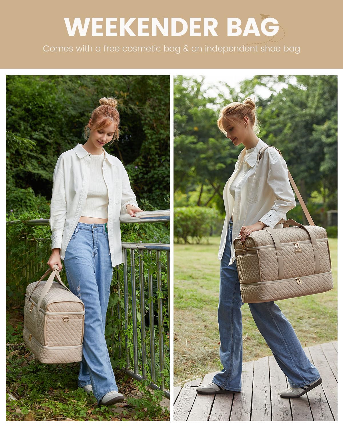 Foto 6 pulgar | Bolso De Fin De Semana Lovevook Grande Para Mujer Con Compartimento Para Zapatos - Venta Internacional.