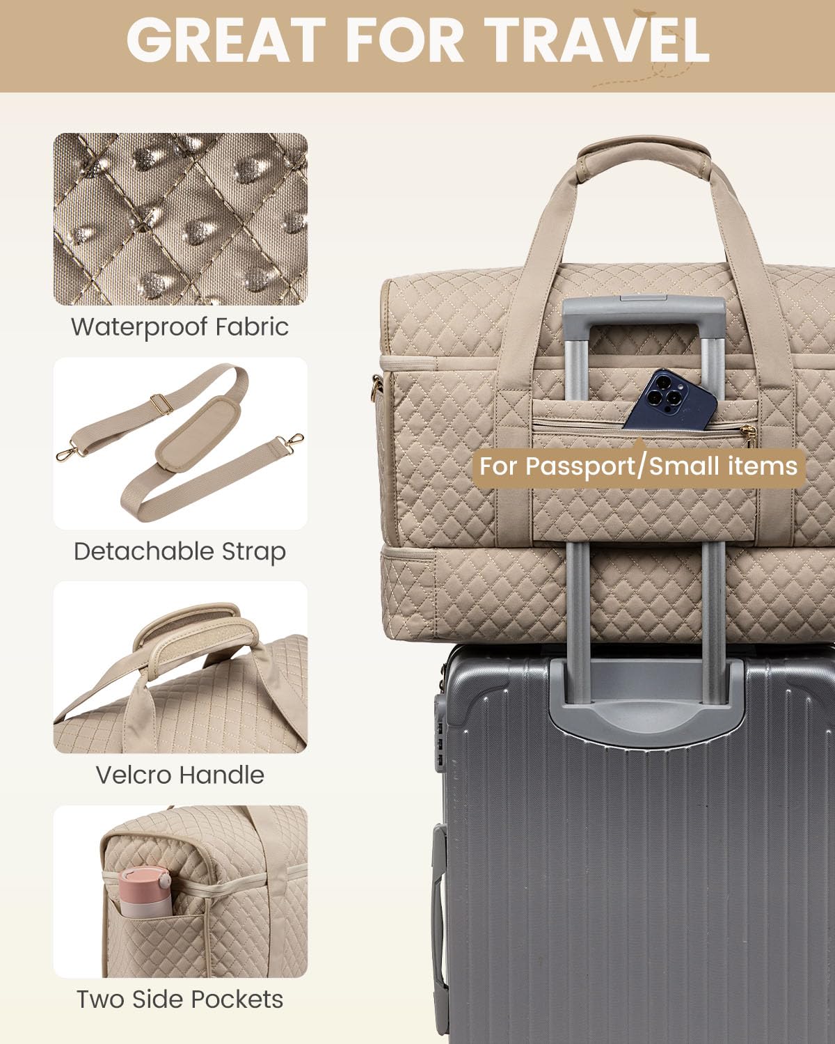 Foto 8 pulgar | Bolso De Fin De Semana Lovevook Grande Para Mujer Con Compartimento Para Zapatos - Venta Internacional.