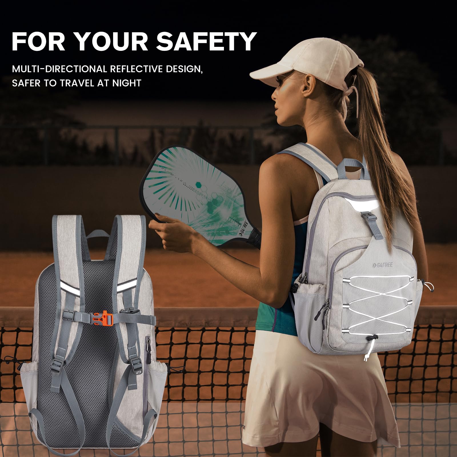 Foto 7 pulgar | Bolsa De Pickleball G4free Ligera Para Mujeres Y Hombres, Color Marfil - Venta Internacional.