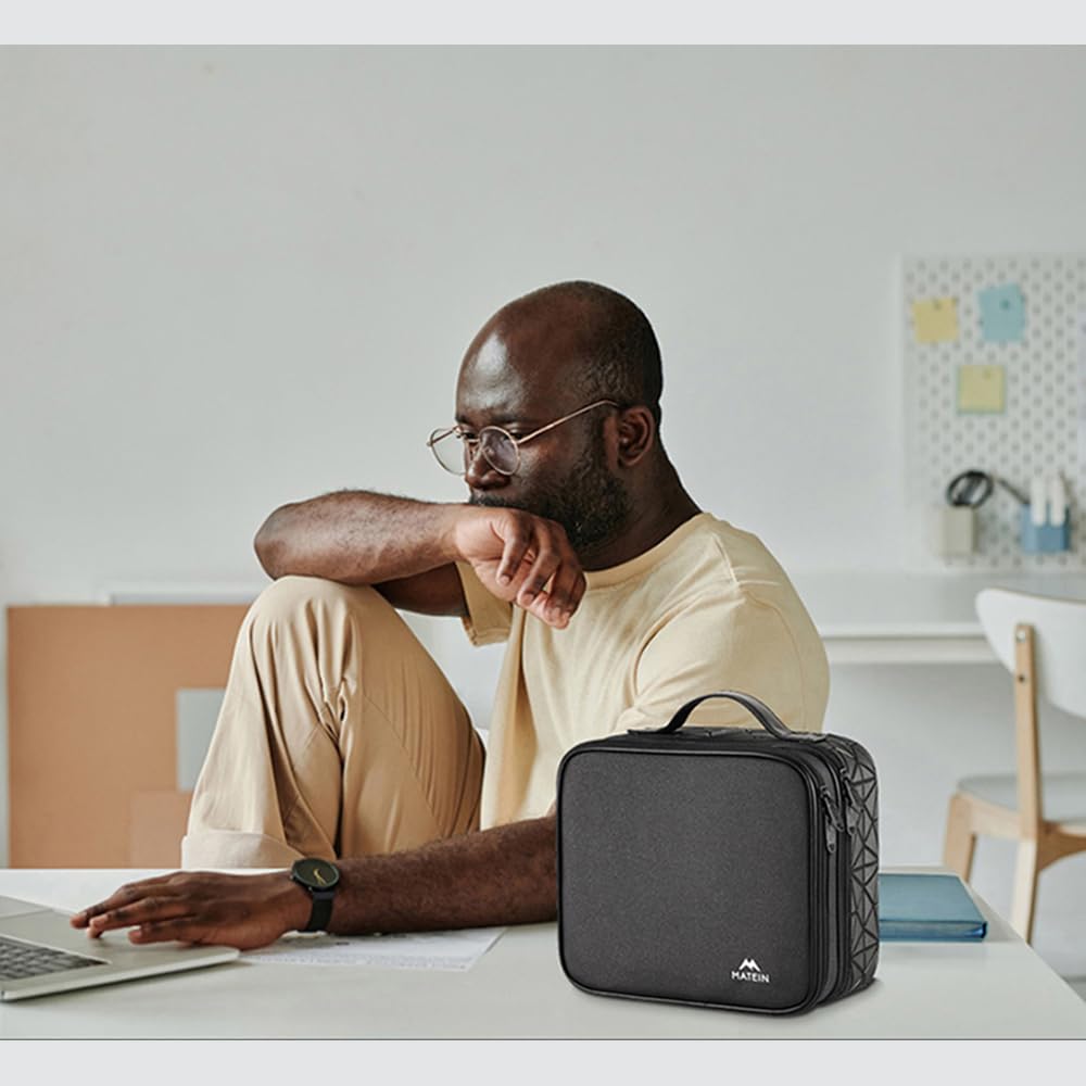 Foto 7 | Bolsa Organizadora De Cables Matein, Impermeable, Electrónica, De Viaje, Negra - Venta Internacional.