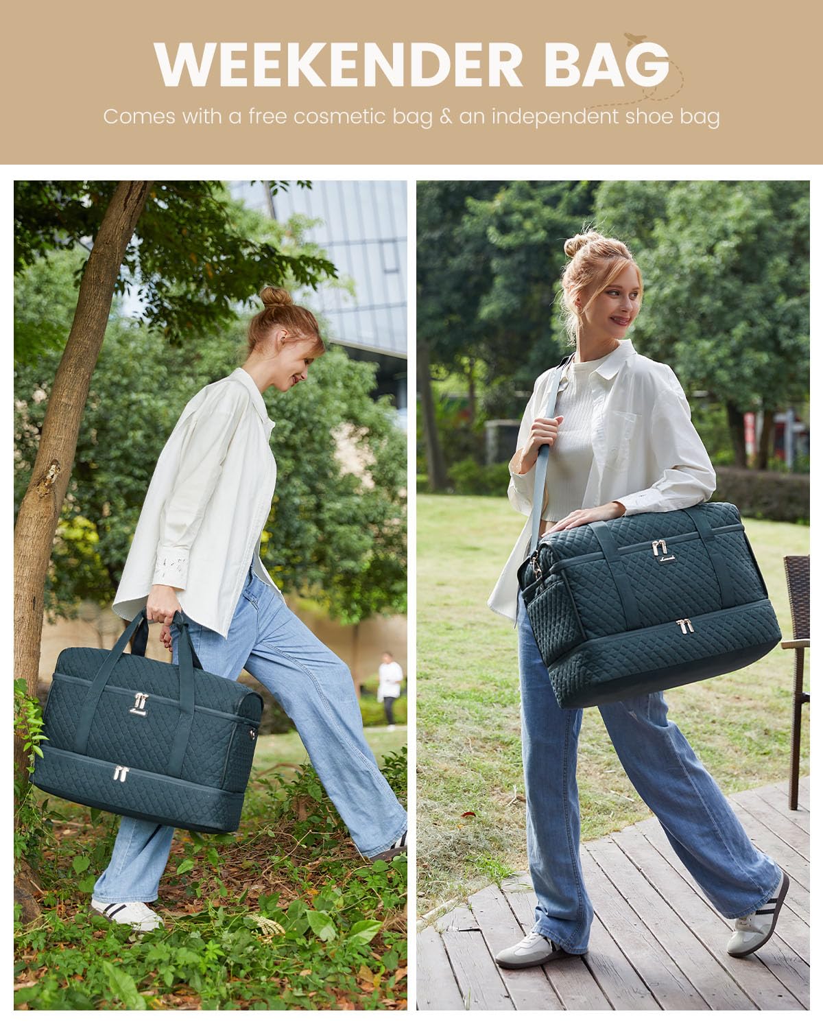 Foto 2 | Bolsa De Viaje Lovevook Grande Para Fines De Semana Con Compartimento Para Zapatos - Venta Internacional.