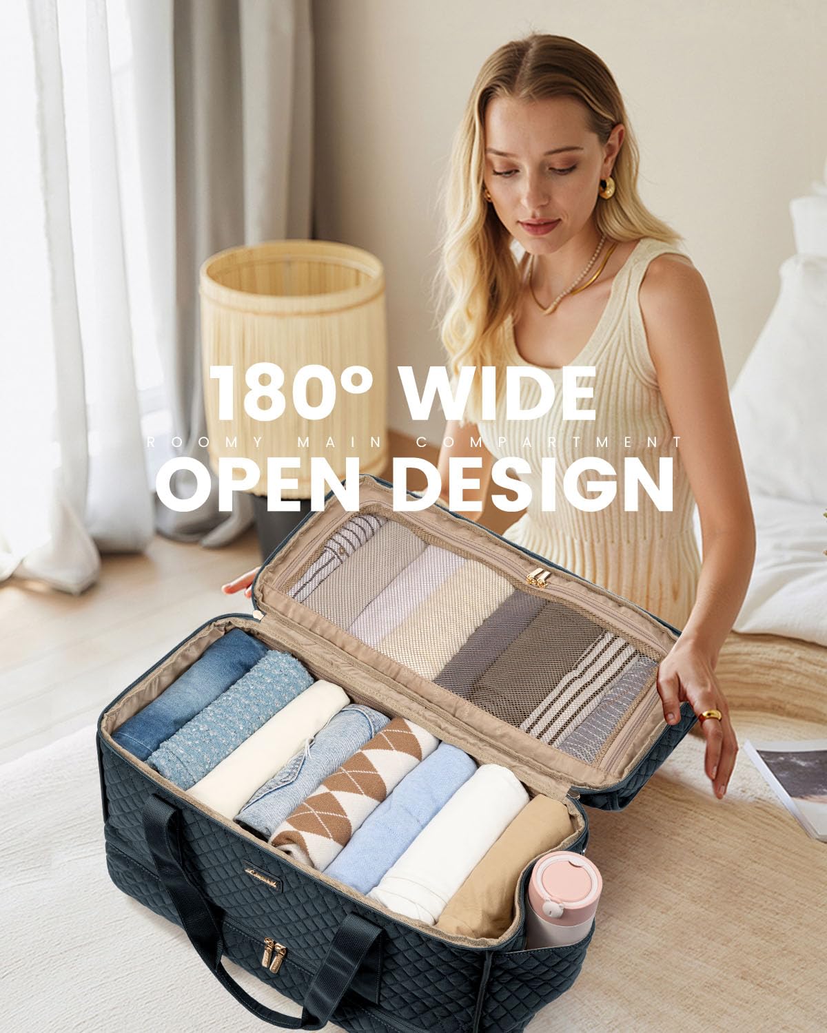 Foto 4 | Bolsa De Viaje Lovevook Grande Para Fines De Semana Con Compartimento Para Zapatos - Venta Internacional.