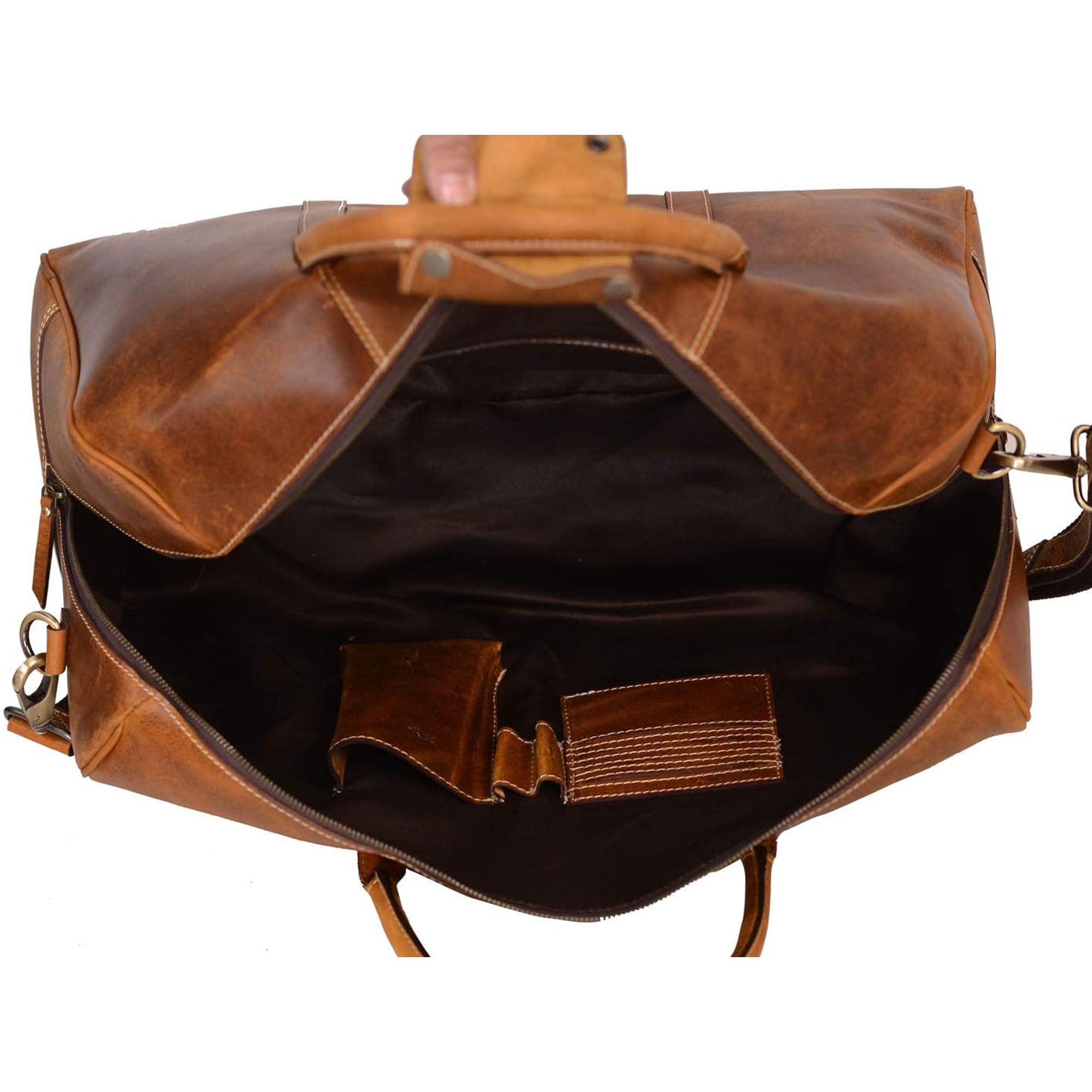 Foto 5 pulgar | Bolsa De Viaje Komalc De Piel De Grano Completo Para Viajes Durante La Noche, 20 Cm - Venta Internacional.