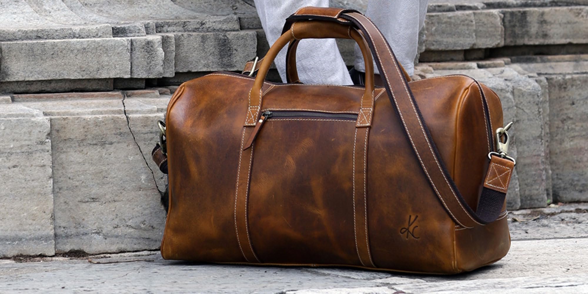 Foto 7 pulgar | Bolsa De Viaje Komalc De Piel De Grano Completo Para Viajes Durante La Noche, 20 Cm - Venta Internacional.