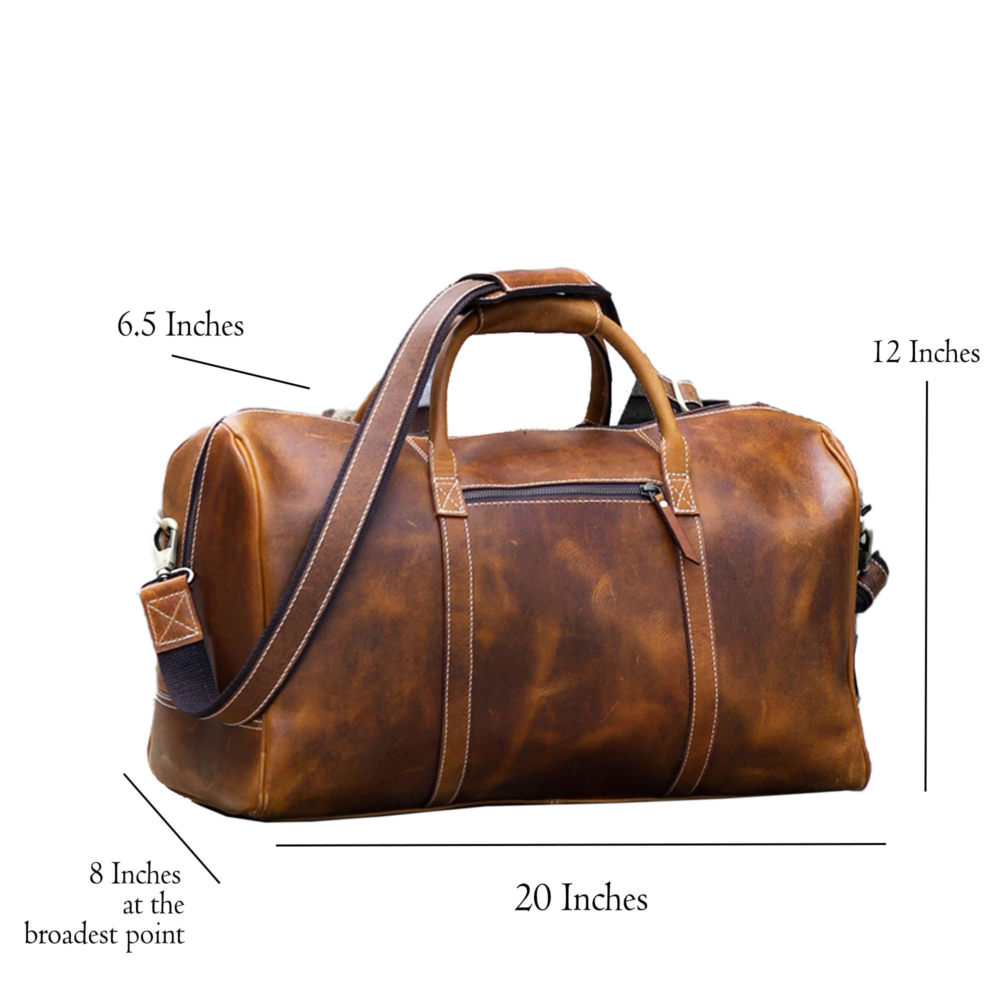 Foto 7 | Bolsa De Viaje Komalc De Piel De Grano Completo Para Viajes Durante La Noche, 20 Cm - Venta Internacional.