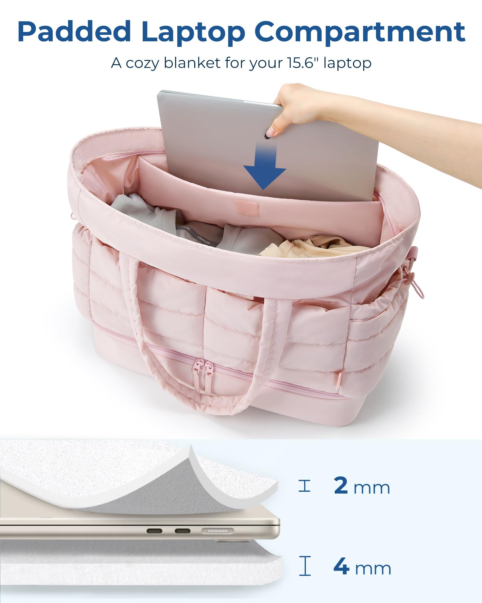 Foto 7 pulgar | Bolsa De Viaje Bagsmart, Acolchada Grande, Con Compartimento Para Zapatos - Venta Internacional.