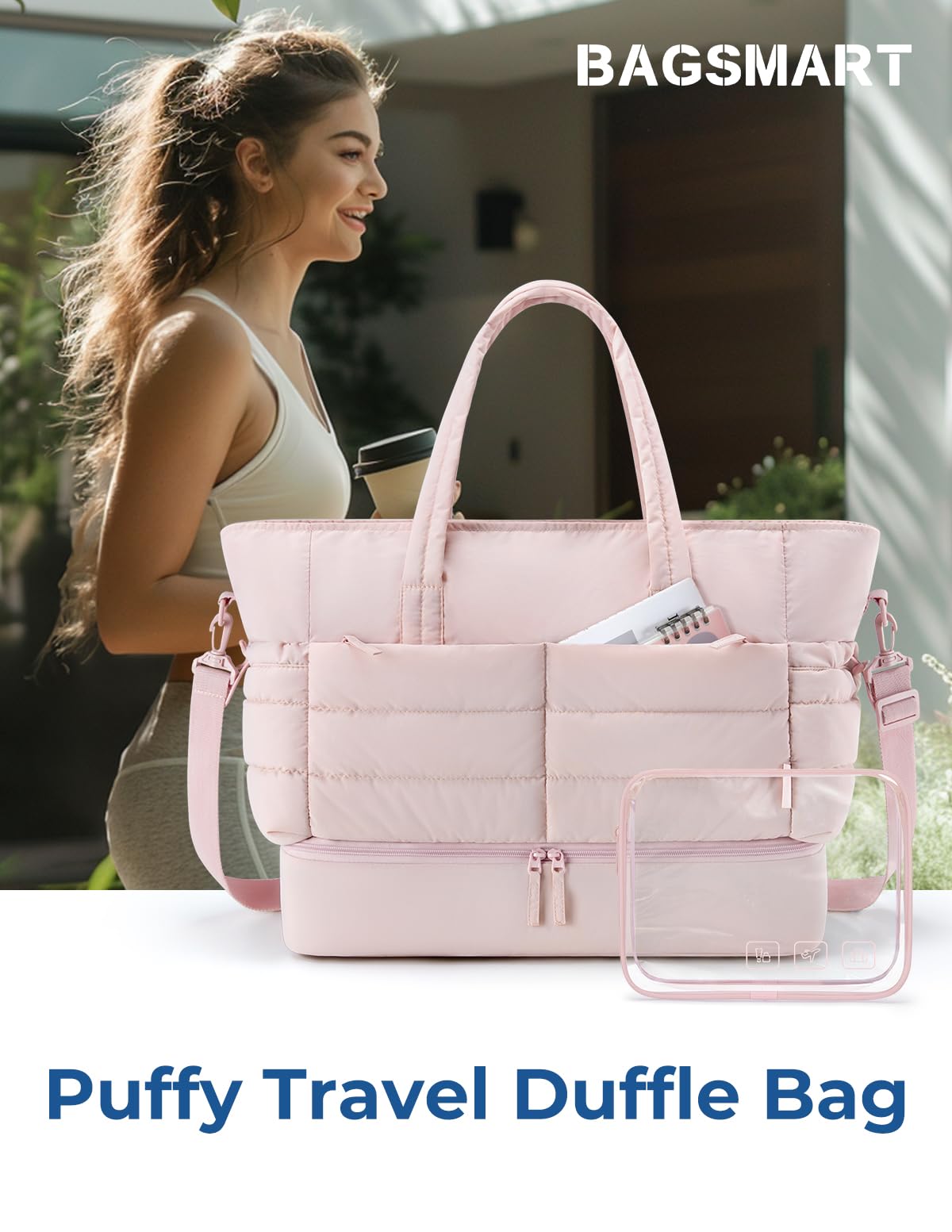 Foto 8 pulgar | Bolsa De Viaje Bagsmart, Acolchada Grande, Con Compartimento Para Zapatos - Venta Internacional.