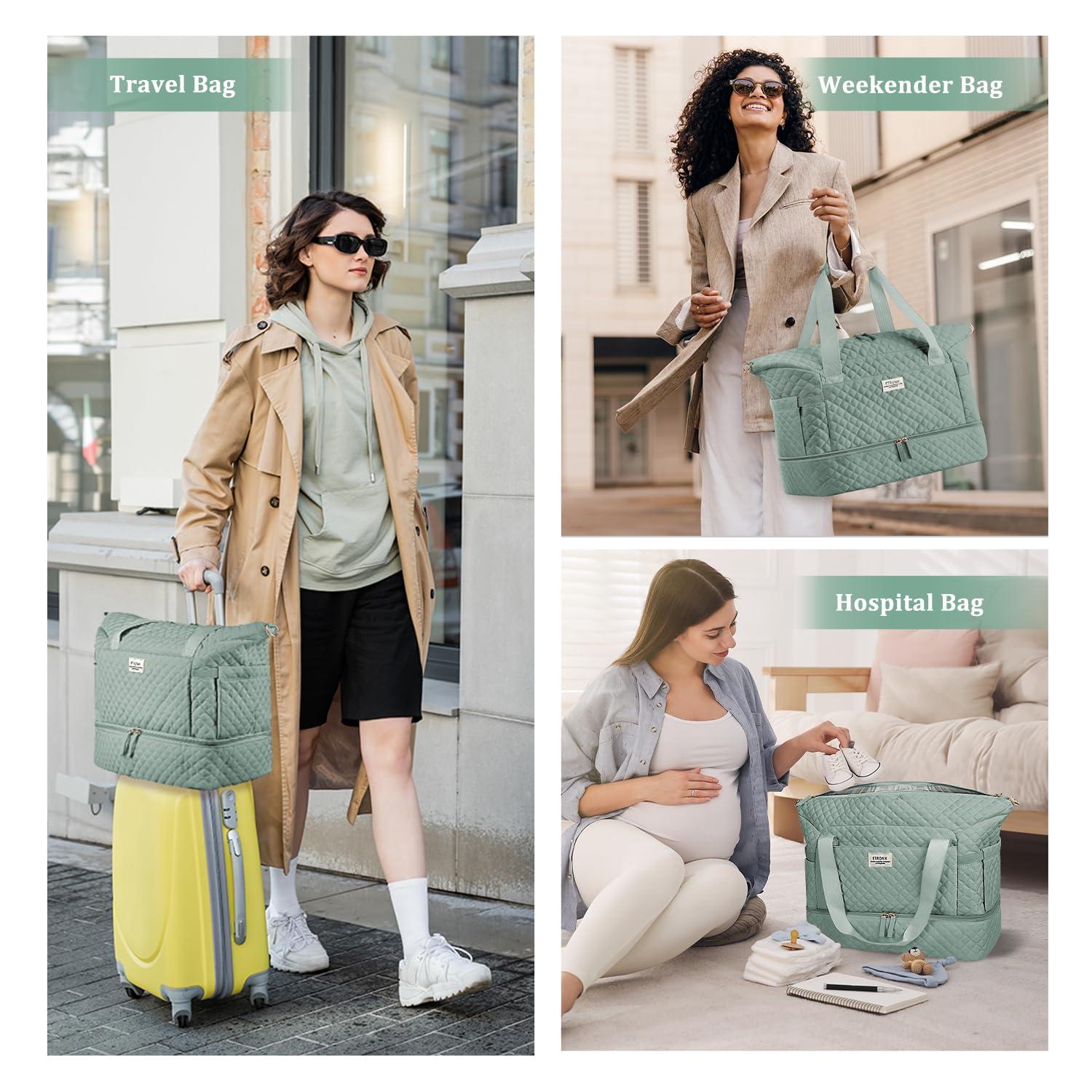 Foto 7 pulgar | Bolsa De Viaje Etronik Para Mujer, Bolsa De Gimnasio Con Compartimento Para Zapatos - Venta Internacional.