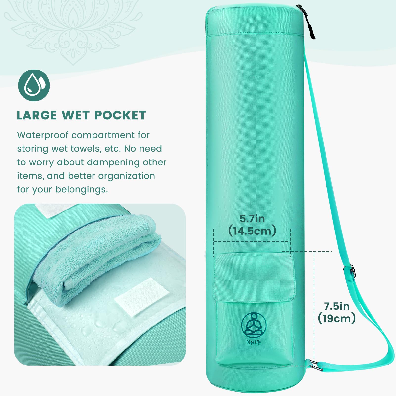 Foto 3 pulgar | Bolsa Para Esterilla De Yoga Gonex Con Cierre Completo Y Bolsillo Húmedo Para Mujeres Y Hombres - Venta Internacional.
