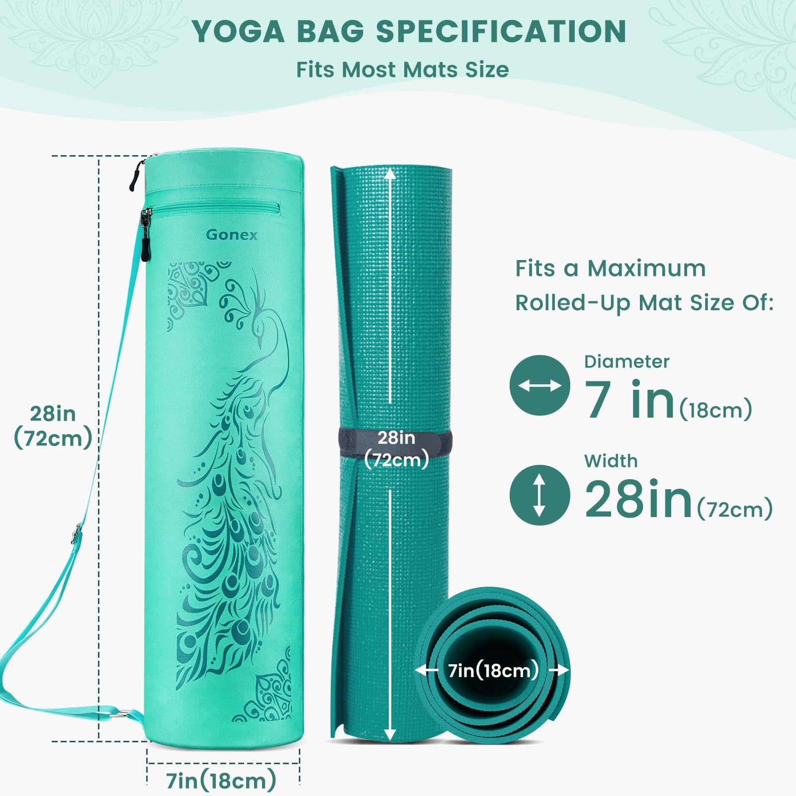 Foto 5 pulgar | Bolsa Para Esterilla De Yoga Gonex Con Cierre Completo Y Bolsillo Húmedo Para Mujeres Y Hombres - Venta Internacional.