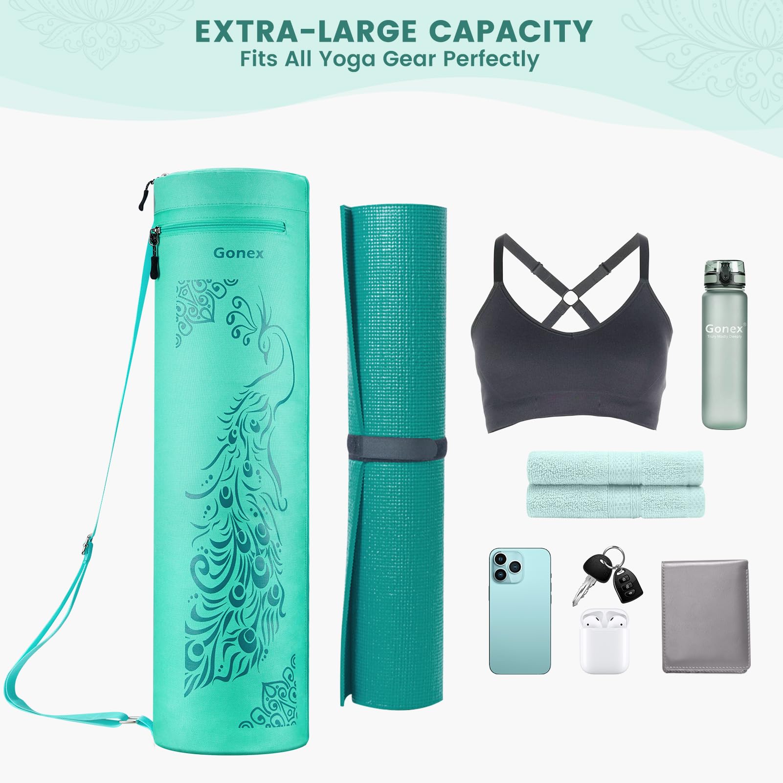 Foto 6 pulgar | Bolsa Para Esterilla De Yoga Gonex Con Cierre Completo Y Bolsillo Húmedo Para Mujeres Y Hombres - Venta Internacional.