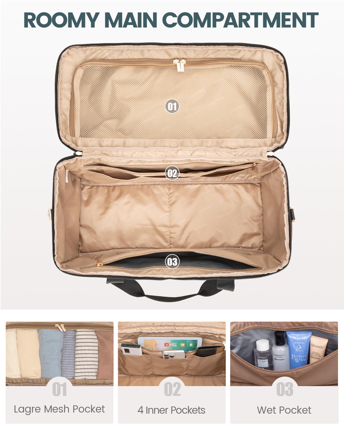 Foto 4 pulgar | Set De 3 Bolsas De Viaje Lovevook Travel Weekender Para Mujer - Venta Internacional.