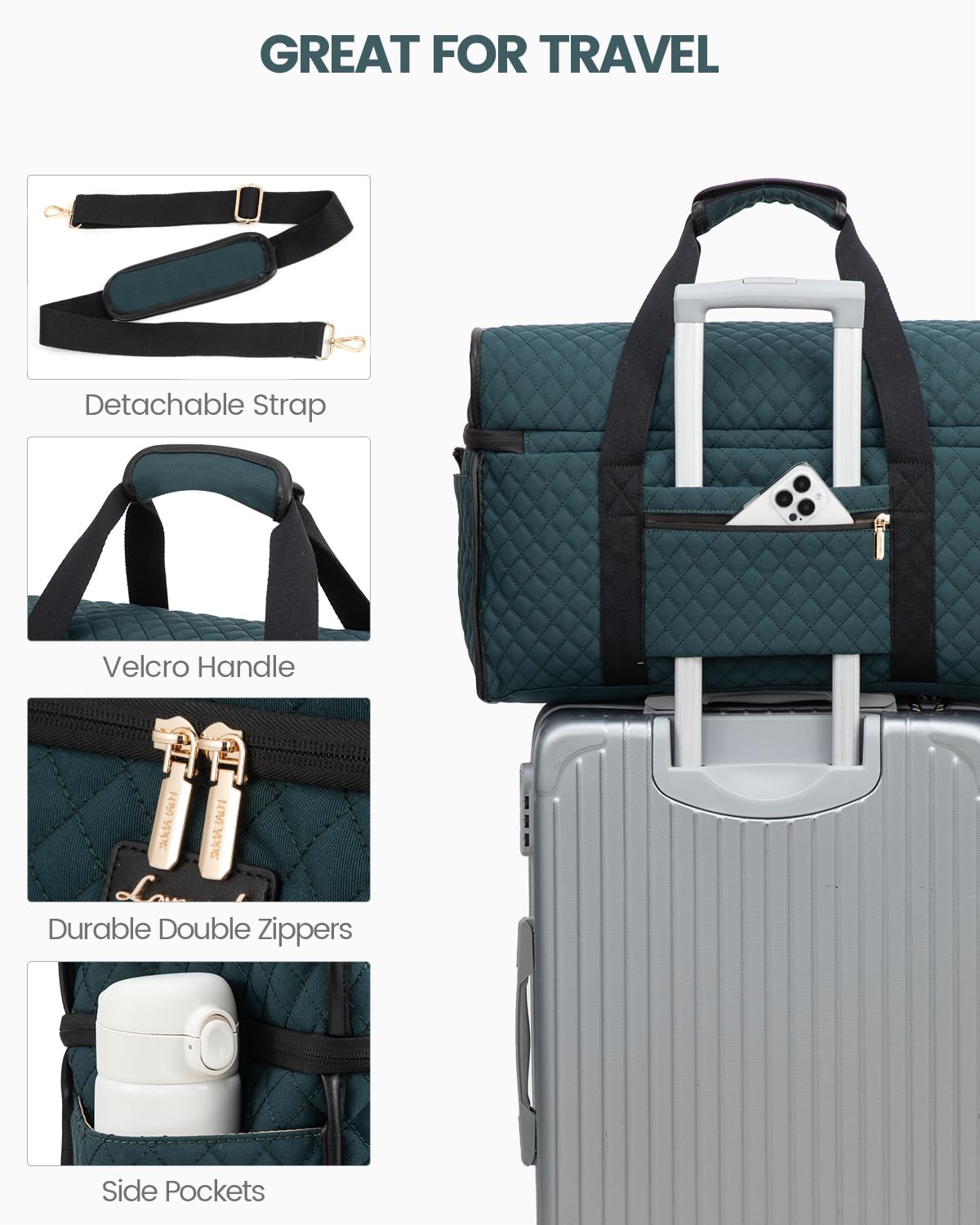 Foto 5 | Set De 3 Bolsas De Viaje Lovevook Travel Weekender Para Mujer - Venta Internacional.