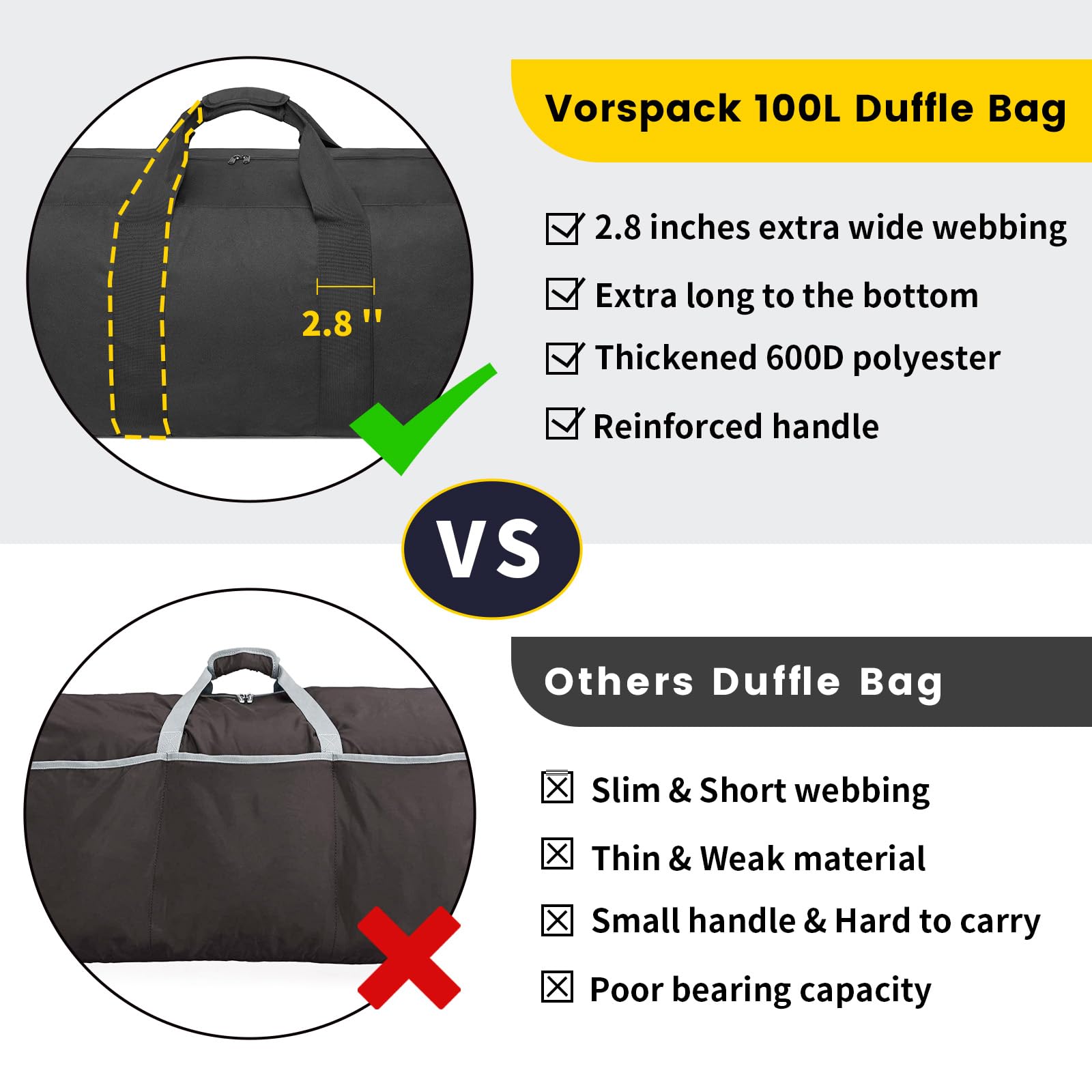 Foto 4 pulgar | Bolsa De Viaje Vorspack Extra Grande De 100 Litros, Color Negro - Venta Internacional.