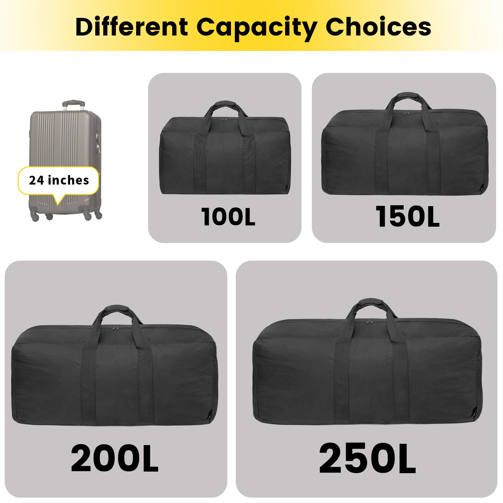 Foto 7 | Bolsa De Viaje Vorspack Extra Grande De 100 Litros, Color Negro - Venta Internacional.