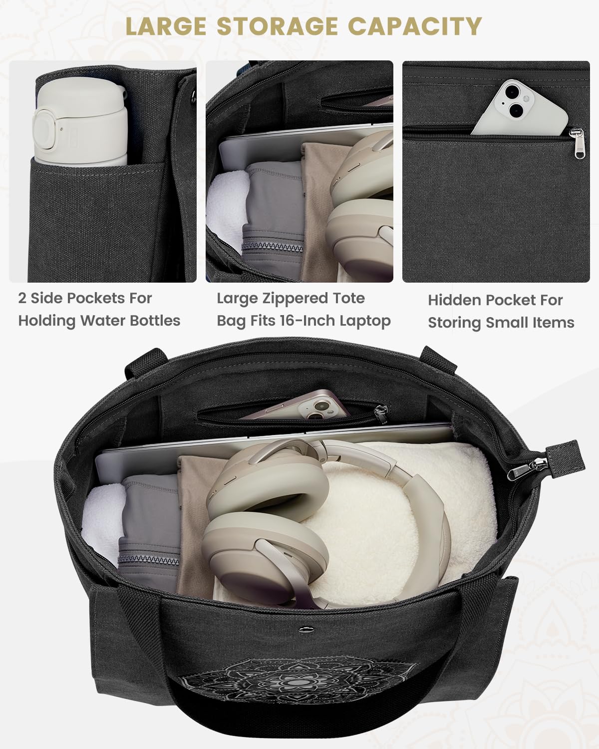 Foto 4 pulgar | Bolsa Para Esterilla De Yoga Gonex, Bolsa De Lona Negra - Venta Internacional.