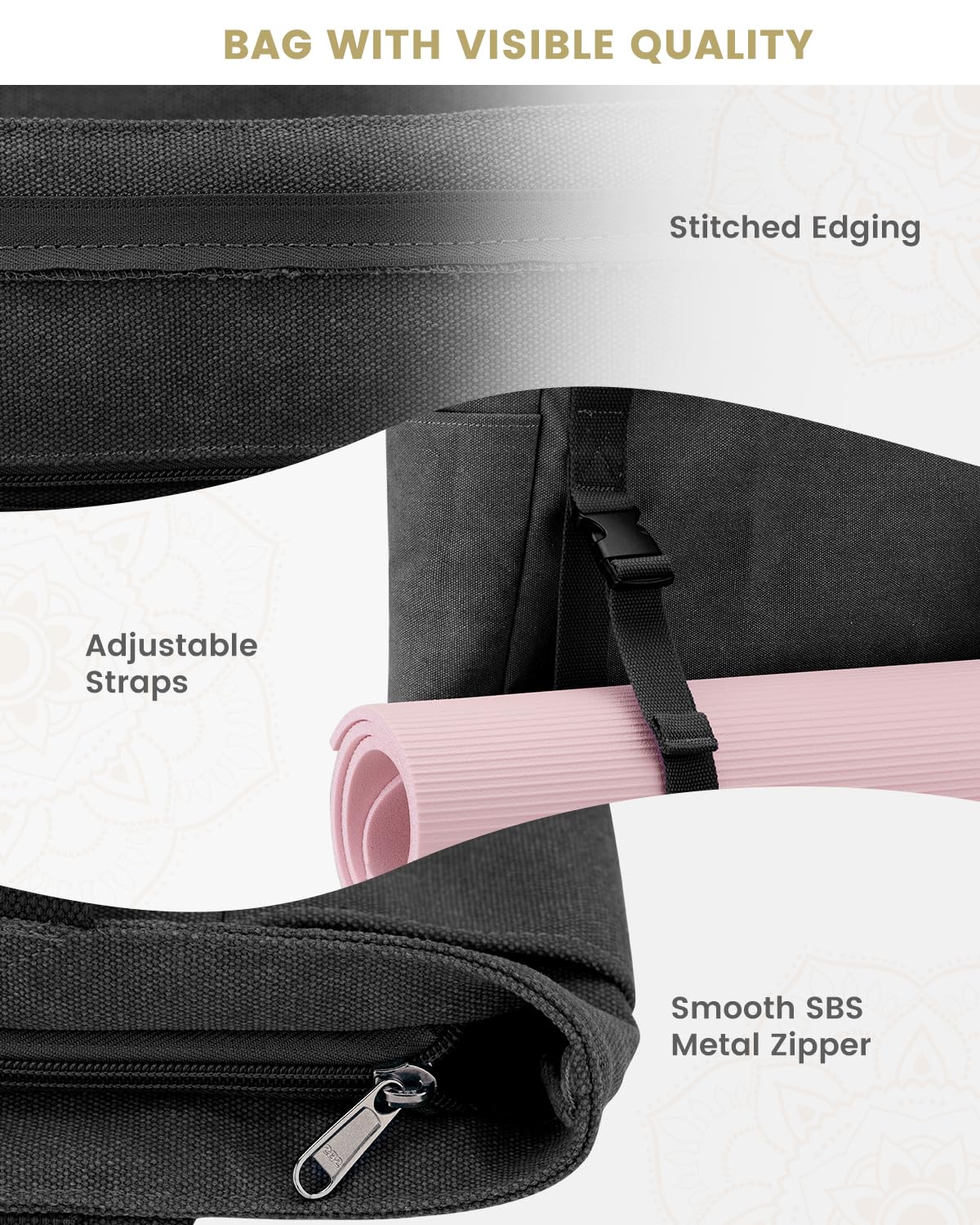 Foto 5 pulgar | Bolsa Para Esterilla De Yoga Gonex, Bolsa De Lona Negra - Venta Internacional.