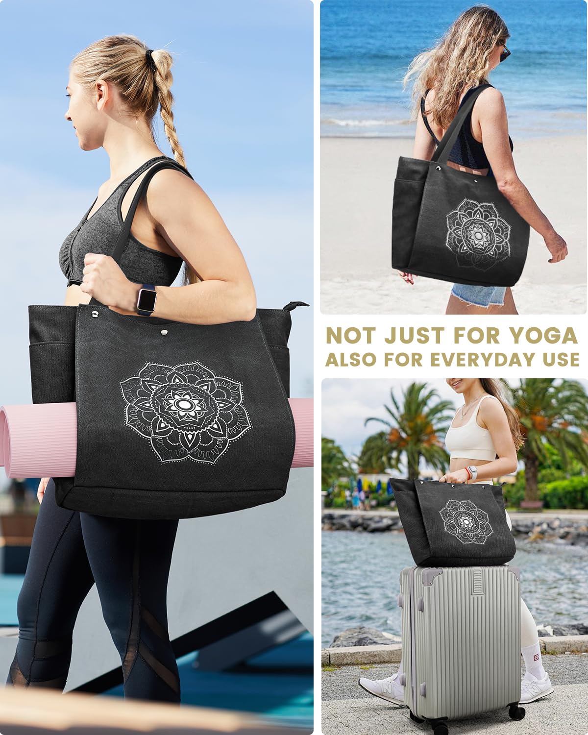 Foto 7 pulgar | Bolsa Para Esterilla De Yoga Gonex, Bolsa De Lona Negra - Venta Internacional.