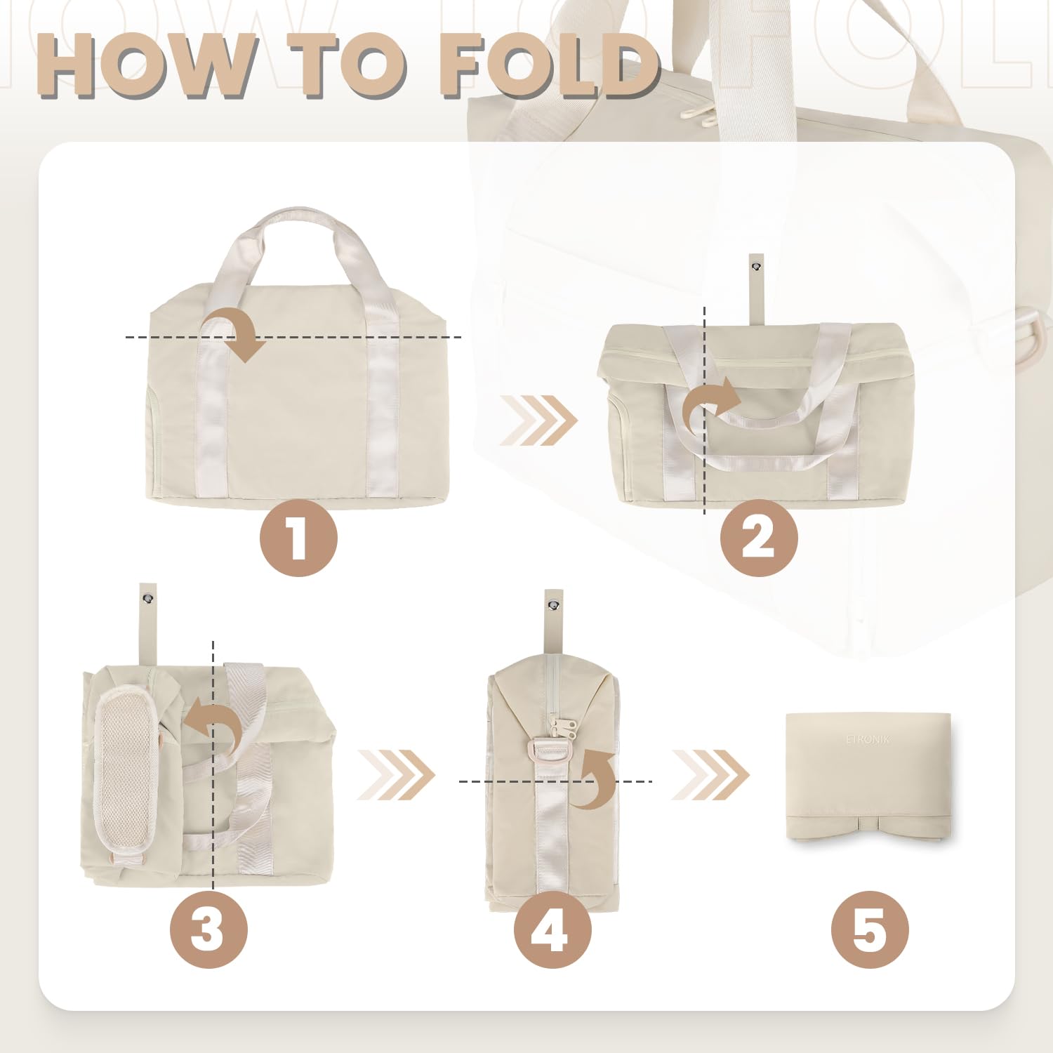 Foto 5 pulgar | Bolsa De Viaje Plegable Etronik Para Mujeres Y Hombres Con Compartimento Para Zapatos - Venta Internacional.