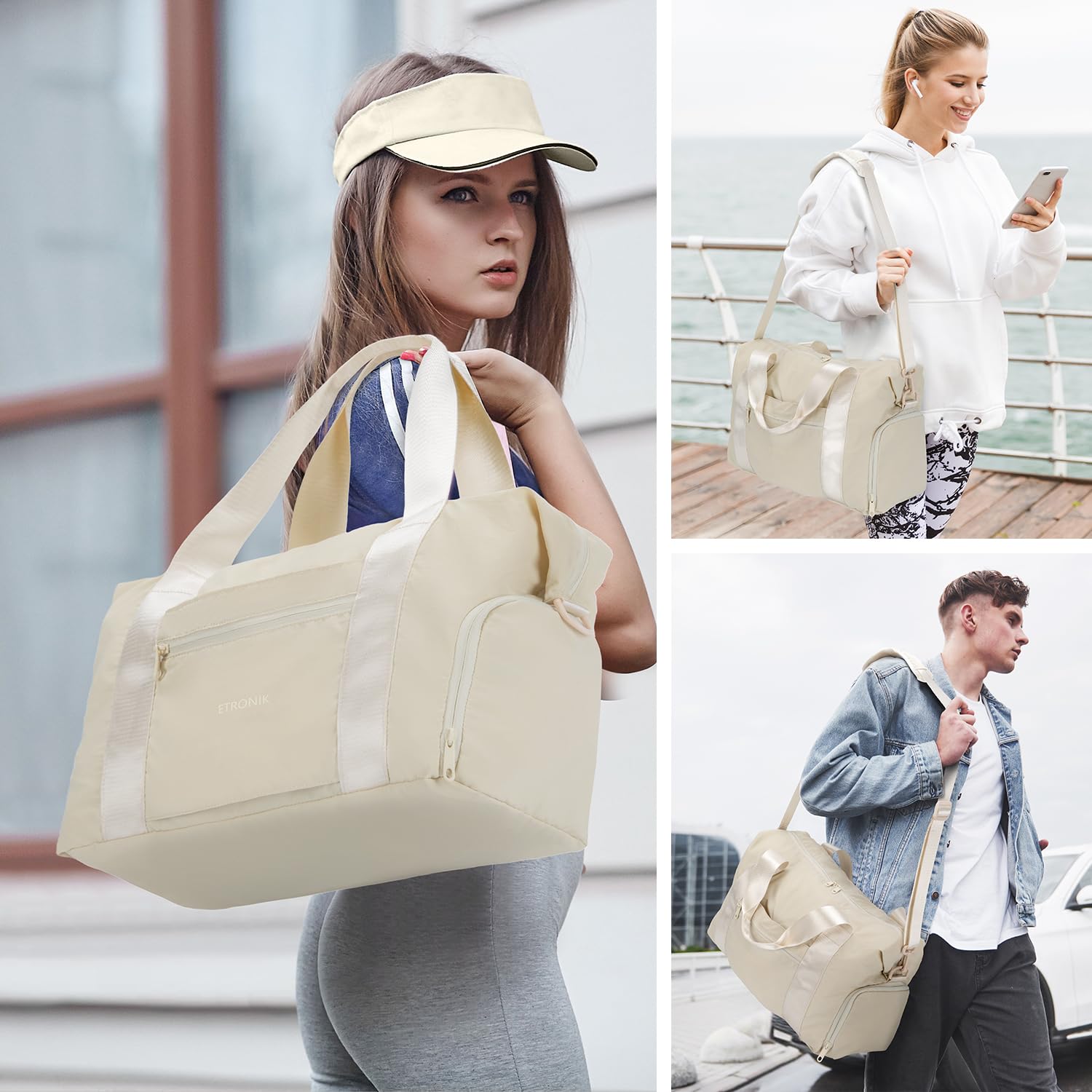 Foto 7 pulgar | Bolsa De Viaje Plegable Etronik Para Mujeres Y Hombres Con Compartimento Para Zapatos - Venta Internacional.