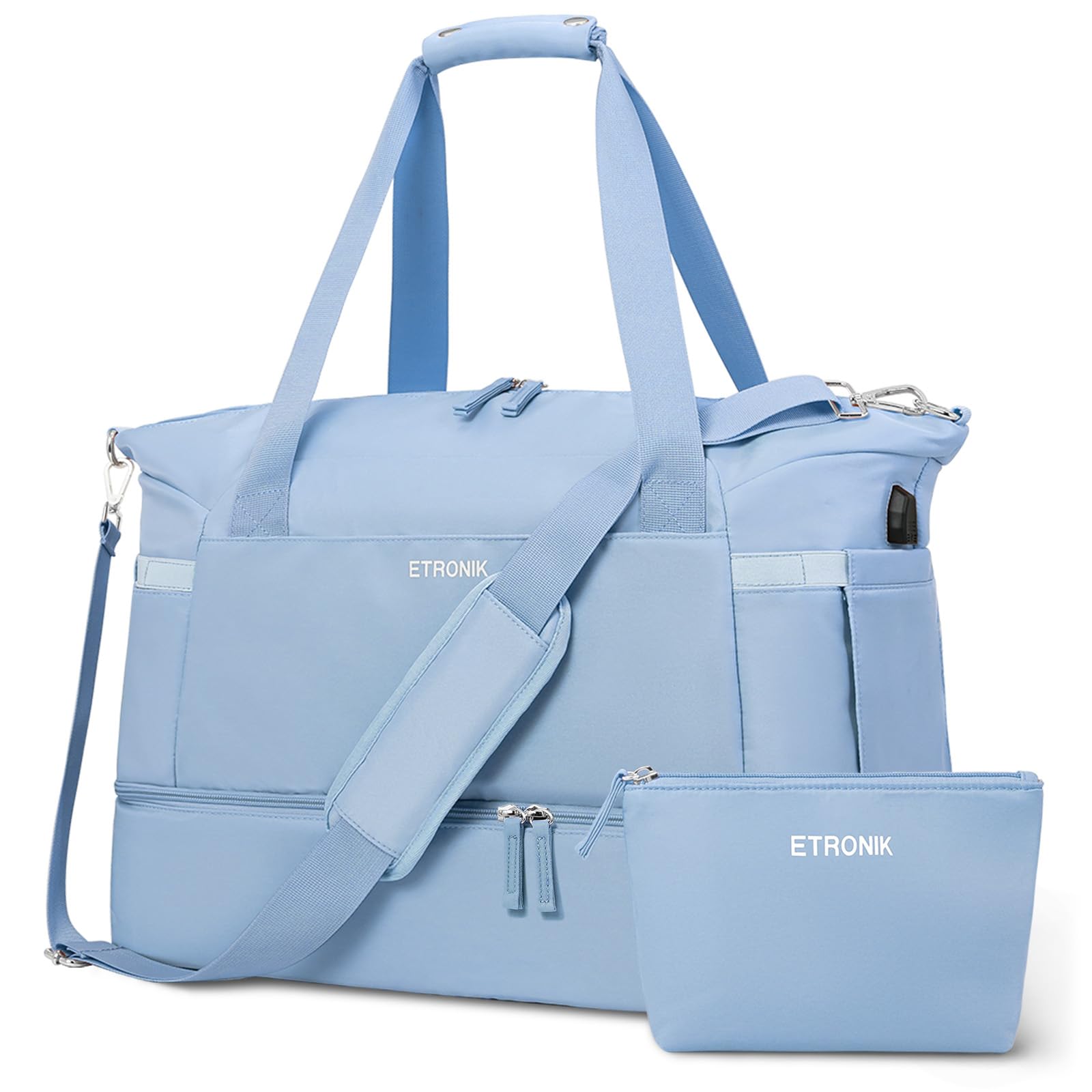 Foto 2 pulgar | Bolsa Deportiva Etronik Para Mujer De 47 Litros Con Compartimento Para Zapatos, Color Azul - Venta Internacional.