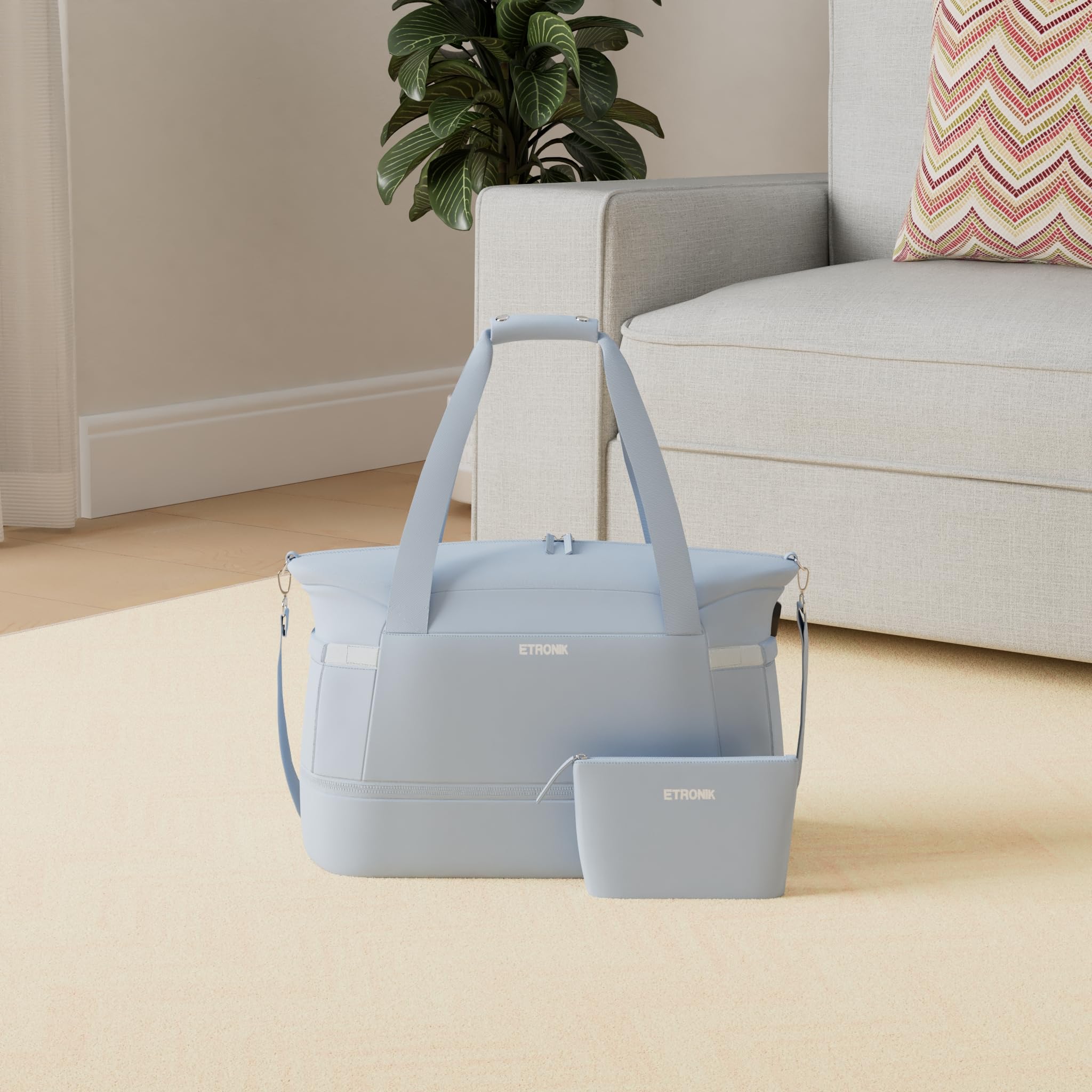Foto 3 pulgar | Bolsa Deportiva Etronik Para Mujer De 47 Litros Con Compartimento Para Zapatos, Color Azul - Venta Internacional.
