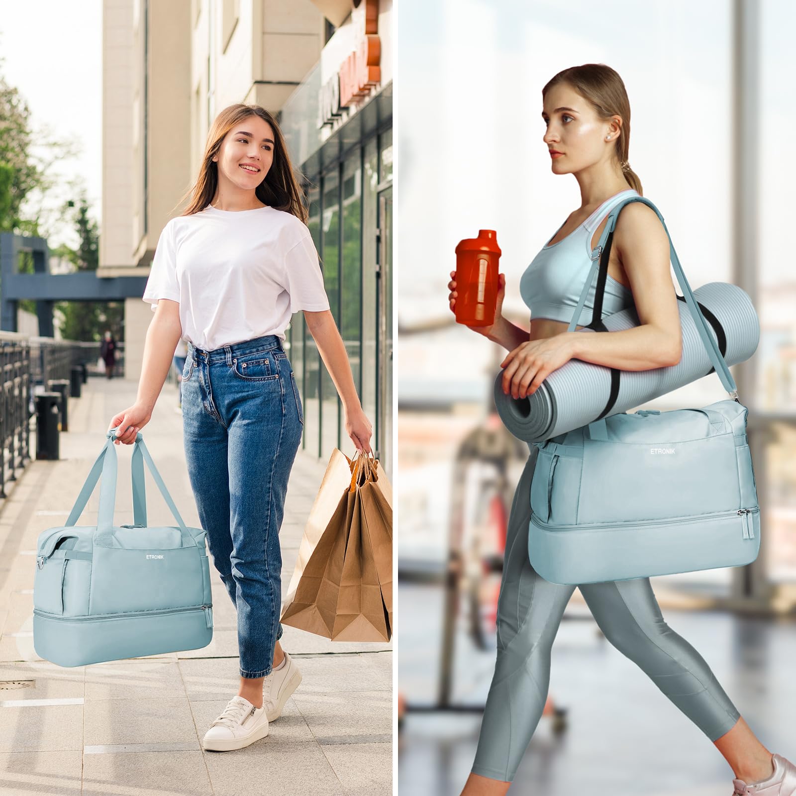 Foto 7 pulgar | Bolsa De Gimnasio Etronik Para Mujer, Bolsa De Viaje Con Compartimento Para Zapatos - Venta Internacional.