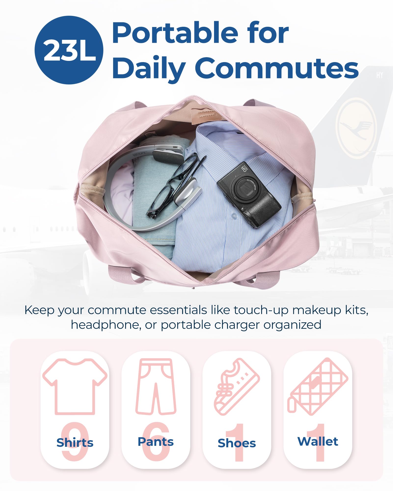 Foto 5 pulgar | Bolsa De Fin De Semana Bagsmart Para Spirit Airlines 23l Para Mujer - Venta Internacional.