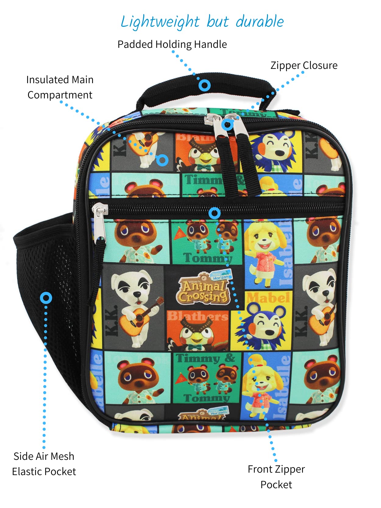 Foto 3 pulgar | Fiambrera Nintendo Animal Crossing Kids Con Aislamiento Negro - Venta Internacional.