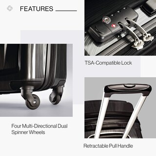 Foto 4 | Equipaje De Mano Rígido Para Samsonite Winfield 2, 20 Pulgadas, Color Carbón - Venta Internacional.