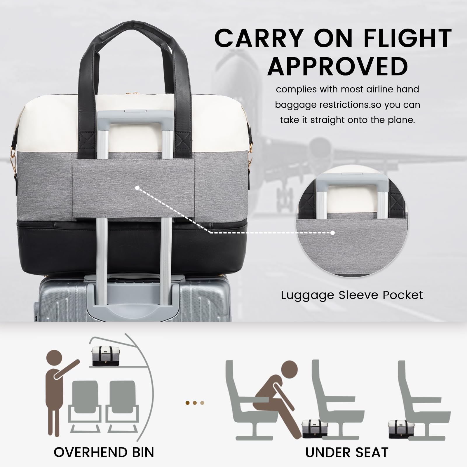 Foto 4 pulgar | Bolsa De Viaje Lovevook Weekender Con 2 Cubos De Embalaje De 46 L - Venta Internacional.