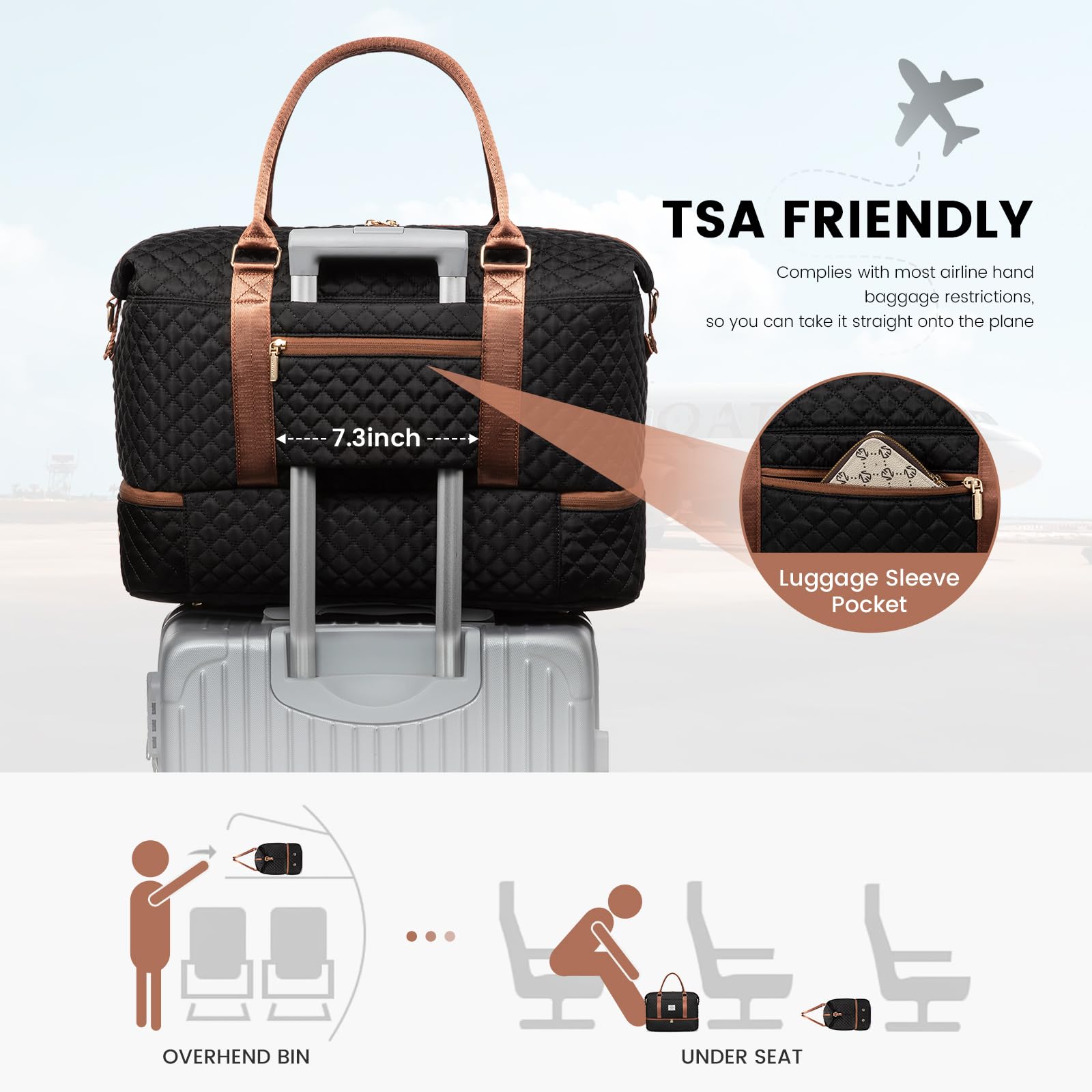 Foto 5 pulgar | Bolsa De Viaje Lovevook Para Mujer Con Compartimento Para Zapatos - Venta Internacional.