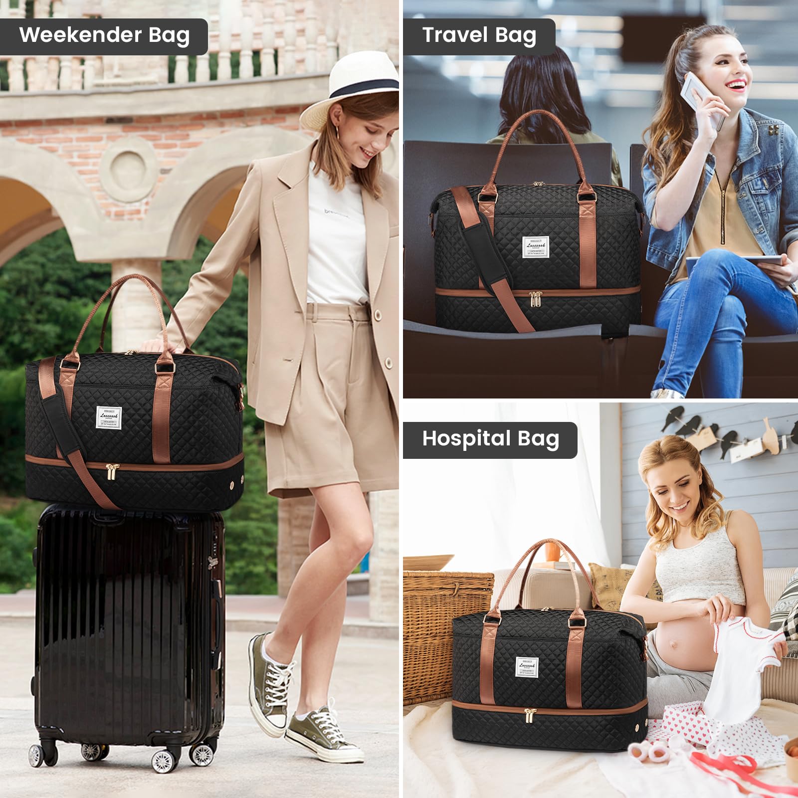 Foto 7 pulgar | Bolsa De Viaje Lovevook Para Mujer Con Compartimento Para Zapatos - Venta Internacional.