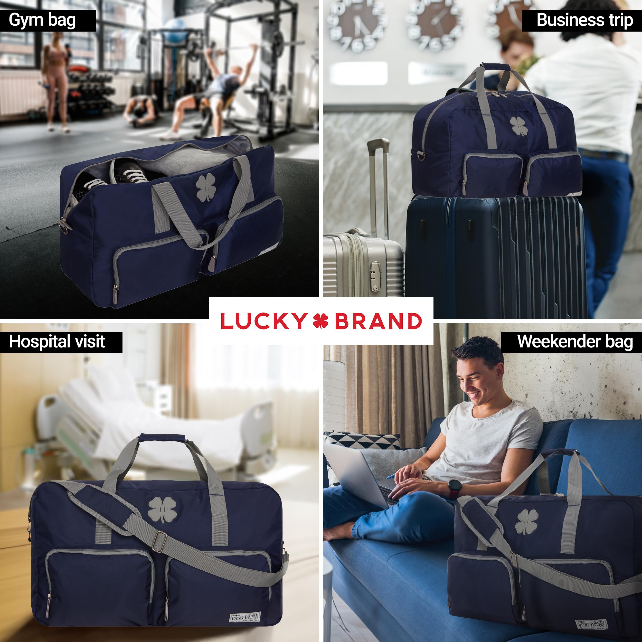 Foto 3 pulgar | Bolsa De Deporte Lucky Travel, 115 L, Plegable, Azul Marino, 30 X 36 X 43 Cm - Venta Internacional.