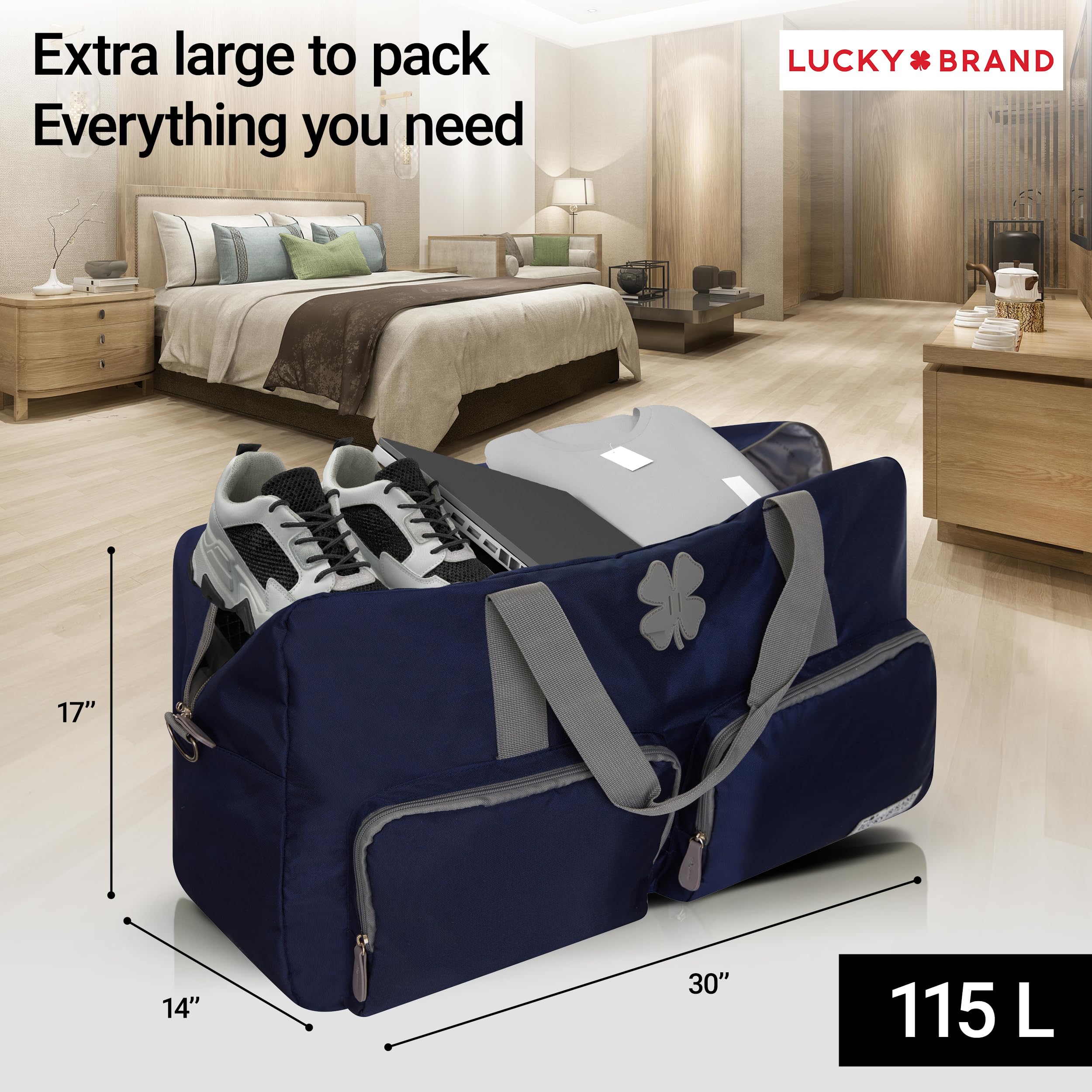 Foto 6 pulgar | Bolsa De Deporte Lucky Travel, 115 L, Plegable, Azul Marino, 30 X 36 X 43 Cm - Venta Internacional.