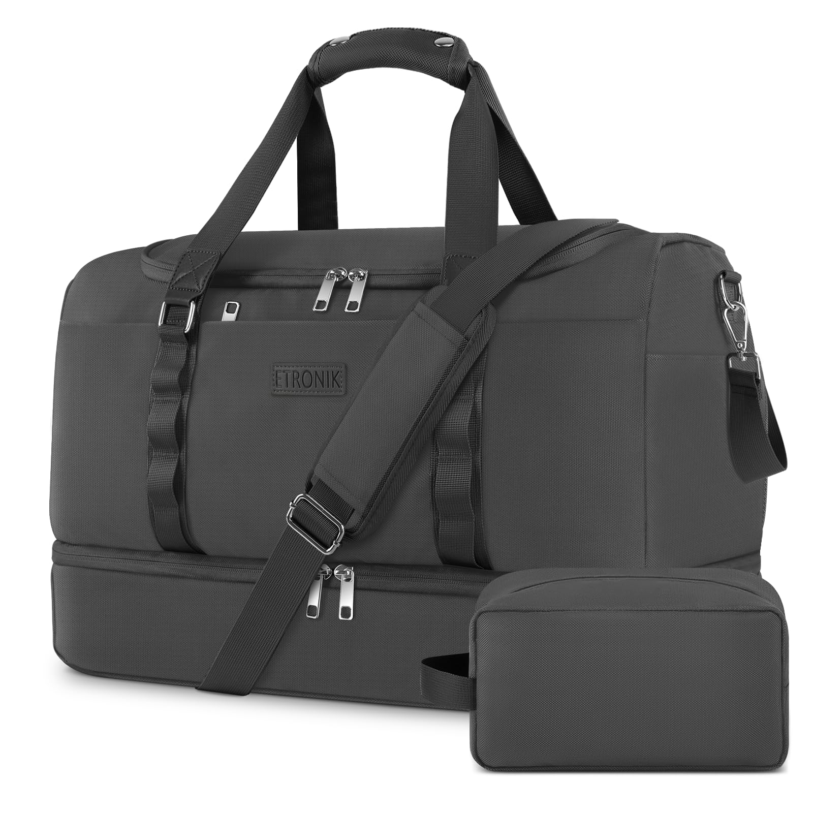 Foto 1 | Bolsa De Viaje Etronik Para Hombre Y Mujer Con Compartimento Para Zapatos, 42 L, Color Gris - Venta Internacional.