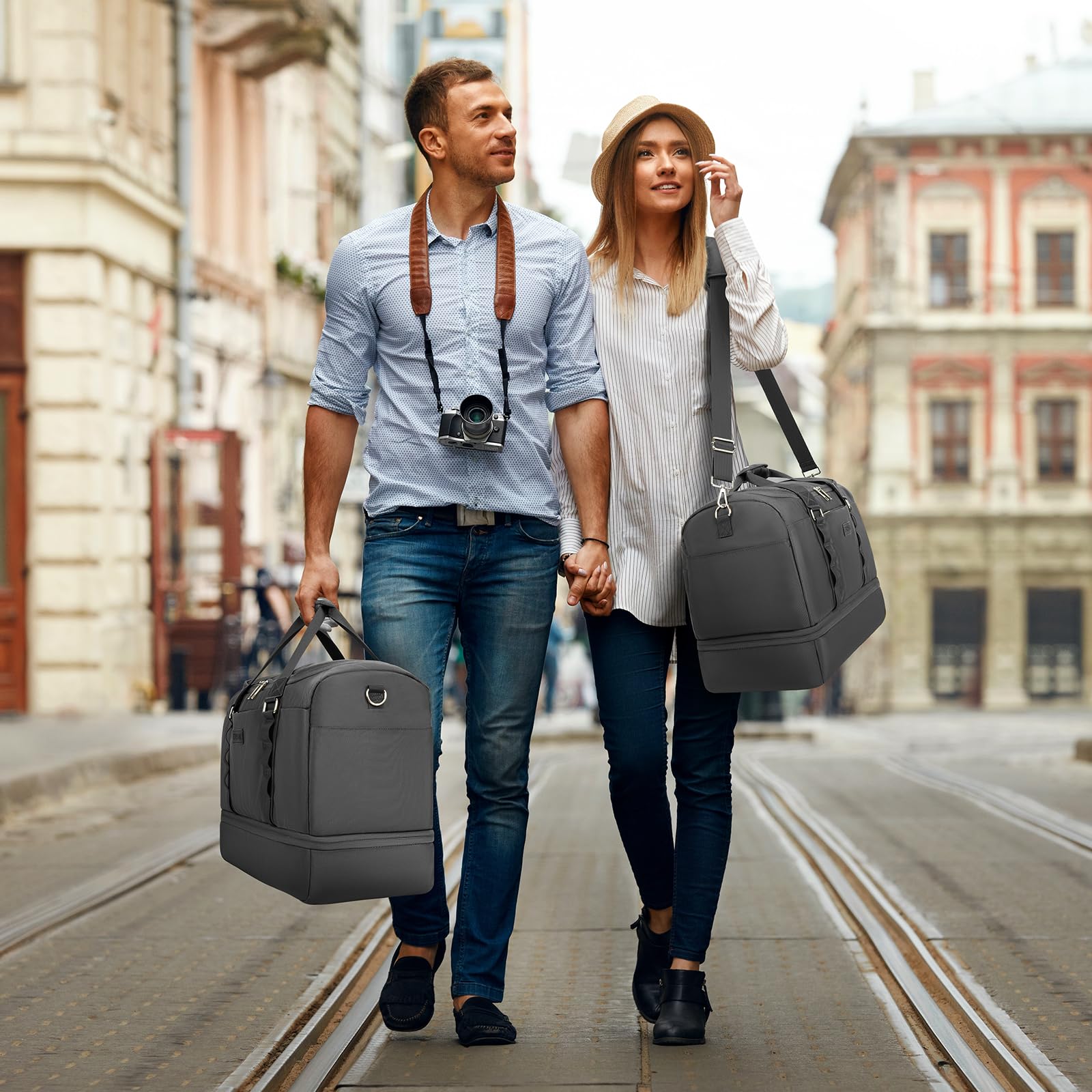 Foto 8 pulgar | Bolsa De Viaje Etronik Para Hombre Y Mujer Con Compartimento Para Zapatos, 42 L, Color Gris - Venta Internacional.