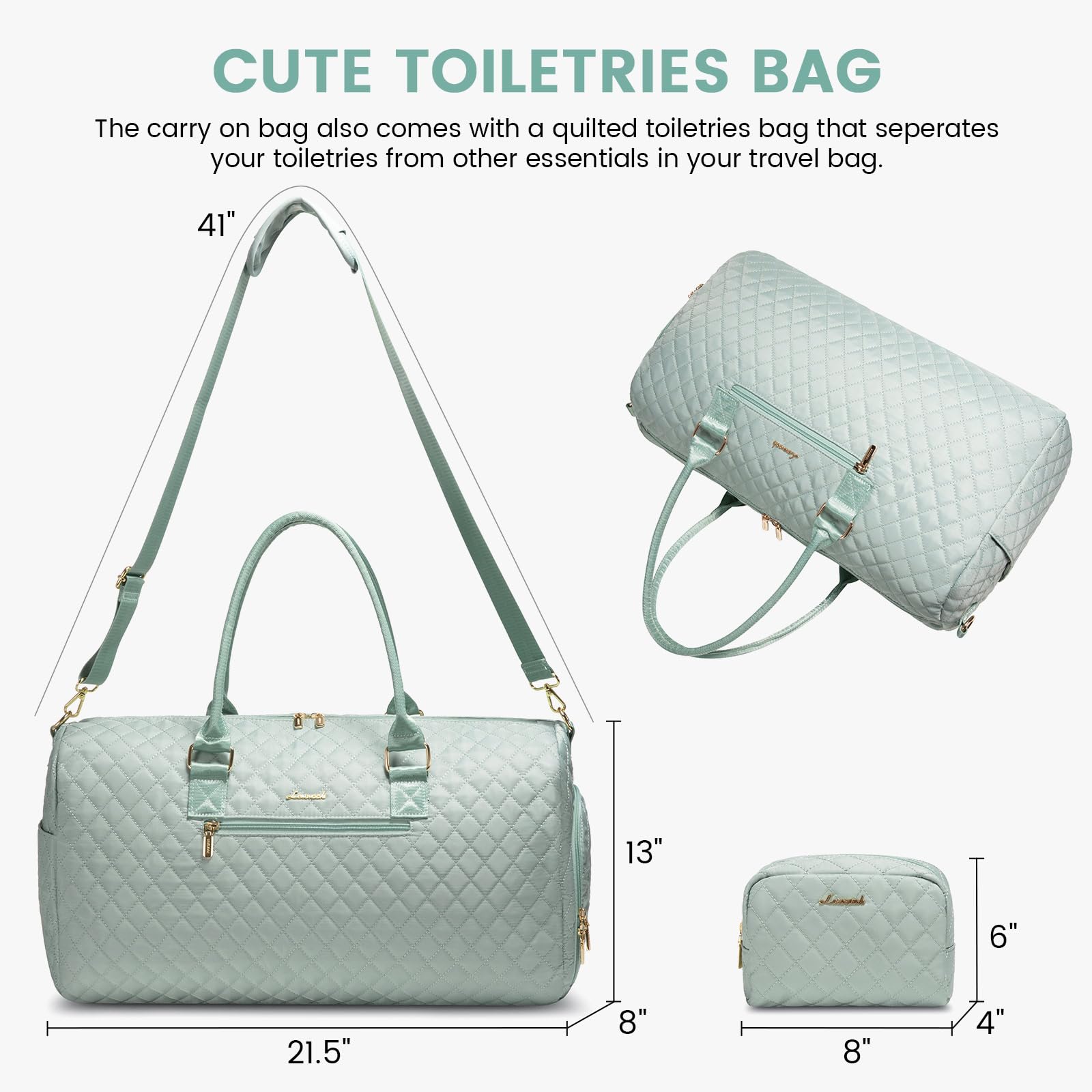 Foto 3 pulgar | Bolsa De Viaje Lovevook Para Mujer Con Neceser De 21 Pulgadas - Venta Internacional.