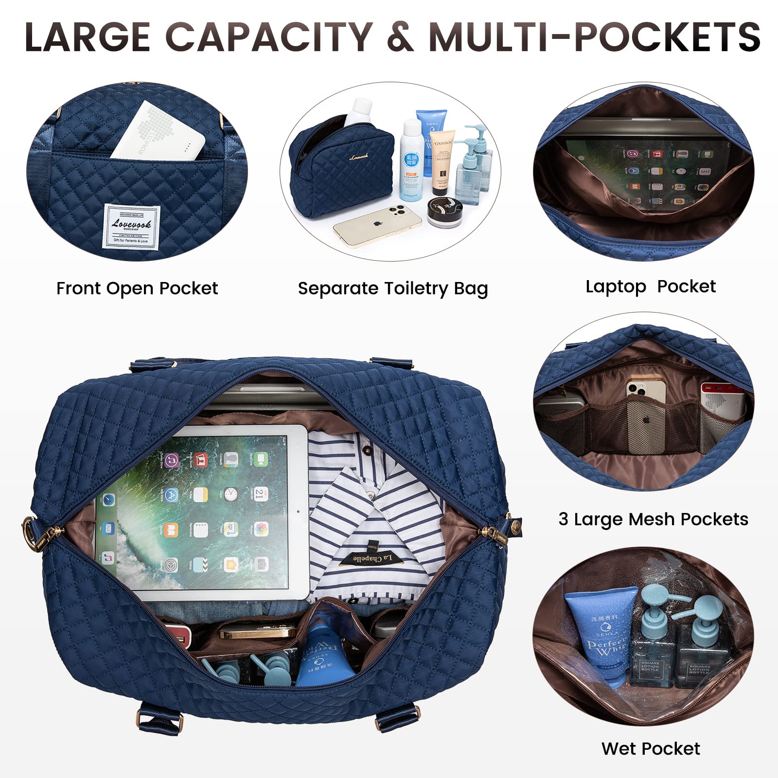 Foto 4 pulgar | Bolsa De Viaje Lovevook Para Mujer Con Compartimento Para Zapatos - Venta Internacional.