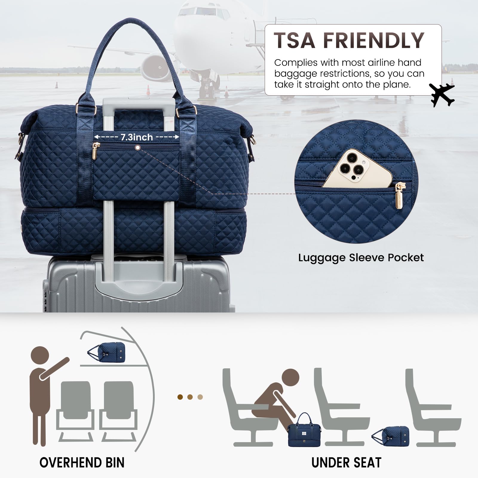 Foto 4 | Bolsa De Viaje Lovevook Para Mujer Con Compartimento Para Zapatos - Venta Internacional.