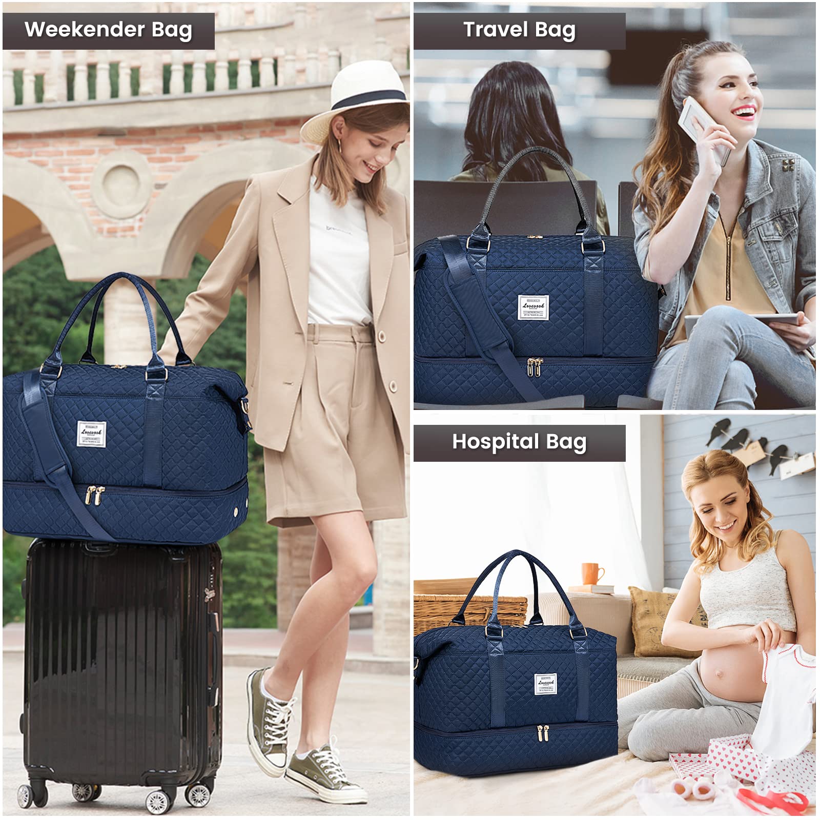 Foto 7 pulgar | Bolsa De Viaje Lovevook Para Mujer Con Compartimento Para Zapatos - Venta Internacional.