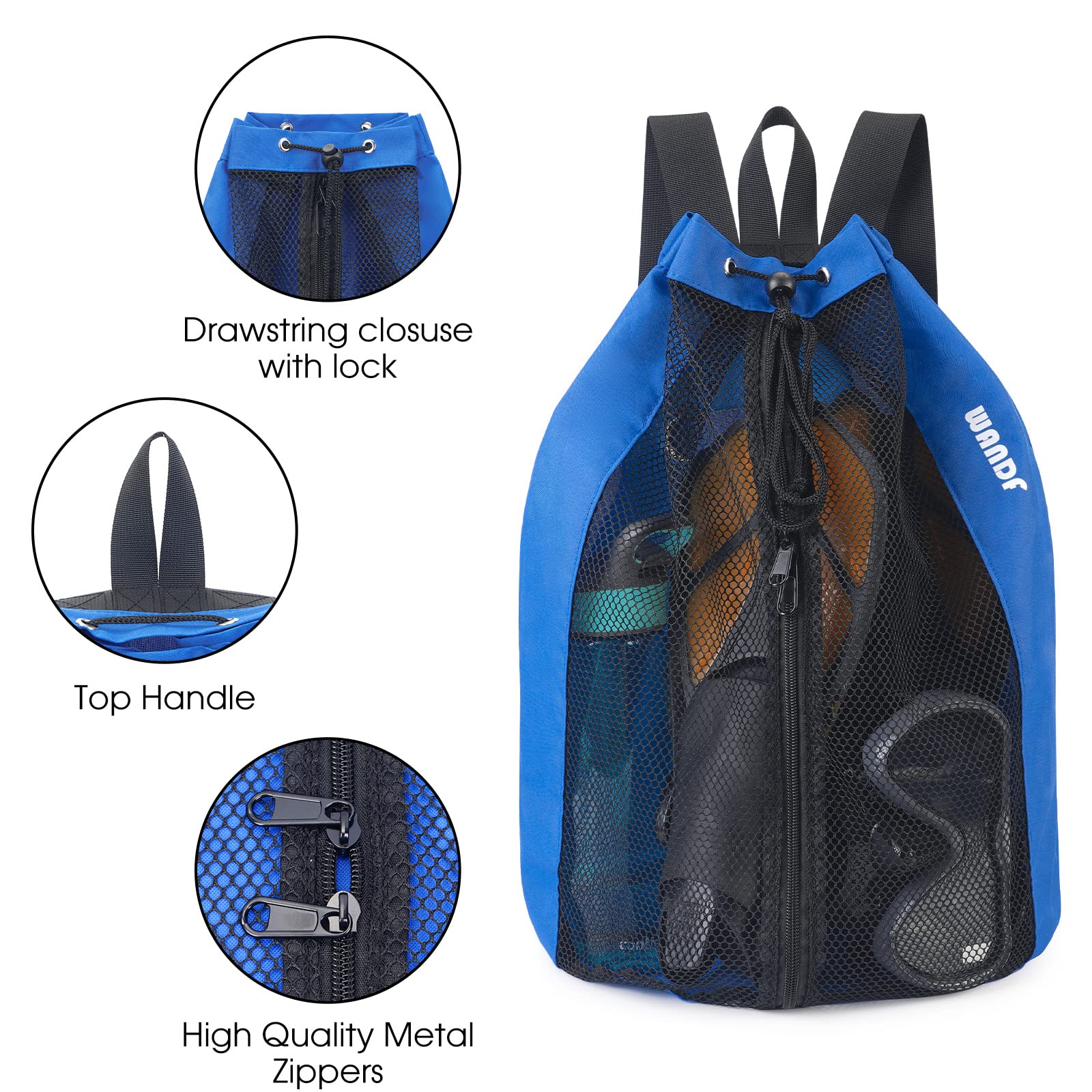 Foto 6 pulgar | Bolsa De Natación Wandf Mochila De Malla Con Cordón Para Nadar, Color Azul Marino - Venta Internacional.