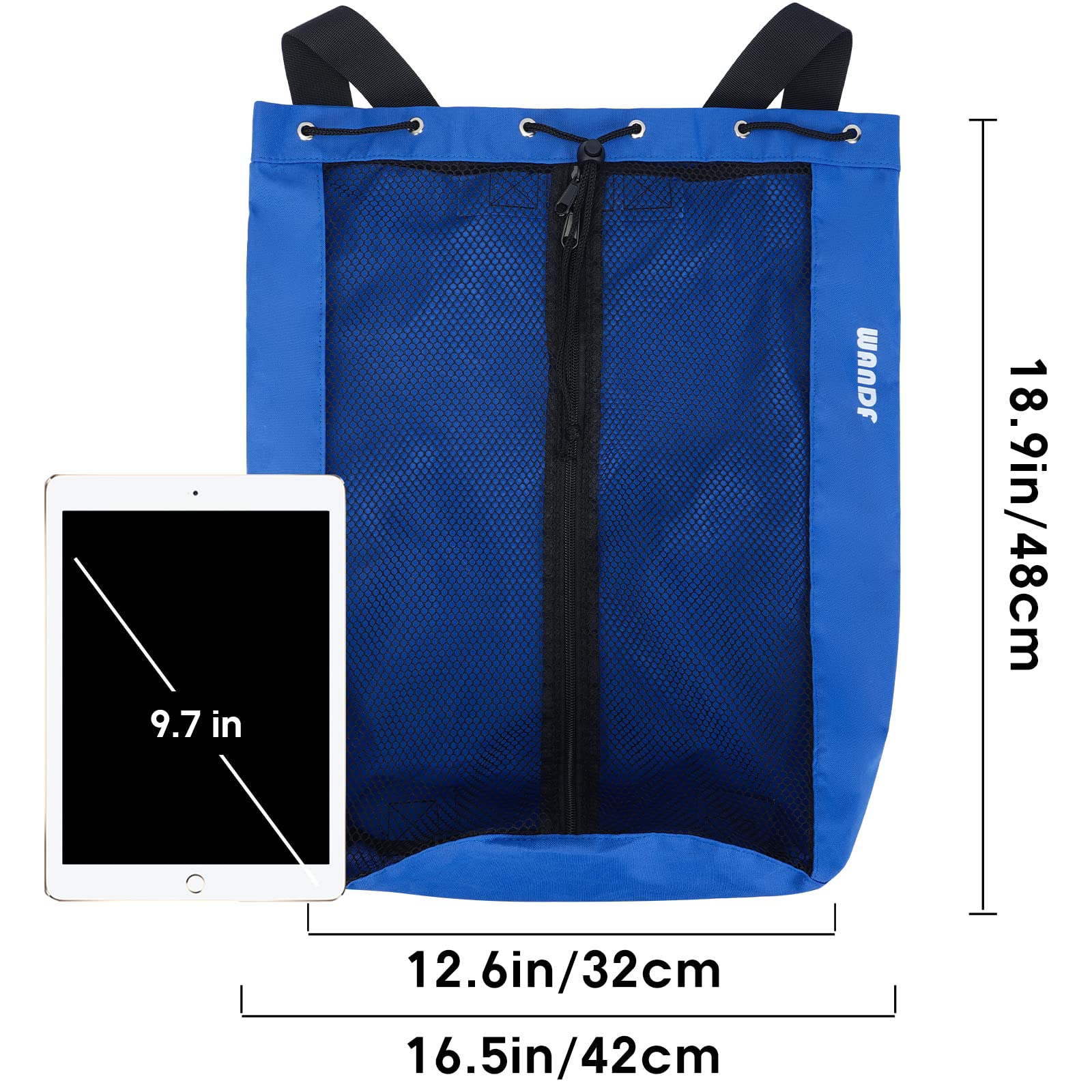 Foto 8 pulgar | Bolsa De Natación Wandf Mochila De Malla Con Cordón Para Nadar, Color Azul Marino - Venta Internacional.