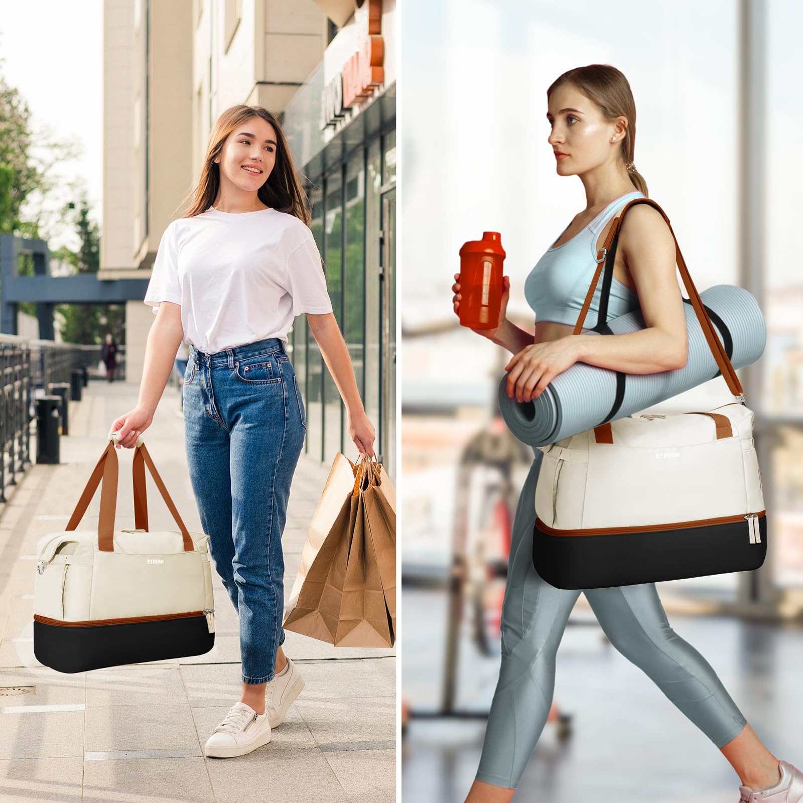 Foto 8 pulgar | Bolsa De Gimnasio Etronik Para Mujer, Bolsa De Viaje Con Compartimento Para Zapatos - Venta Internacional.
