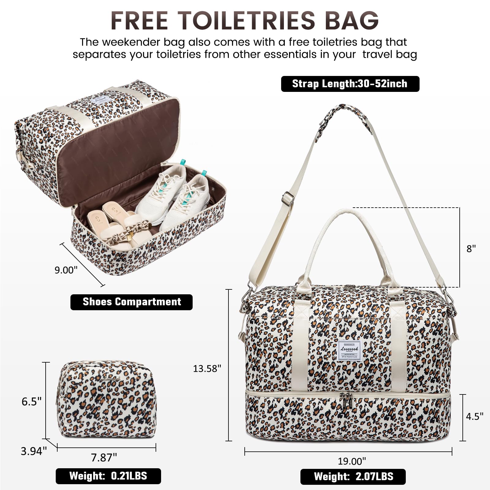 Foto 3 pulgar | Bolsa De Viaje Lovevook Para Mujer Con Compartimento Para Zapatos - Venta Internacional.