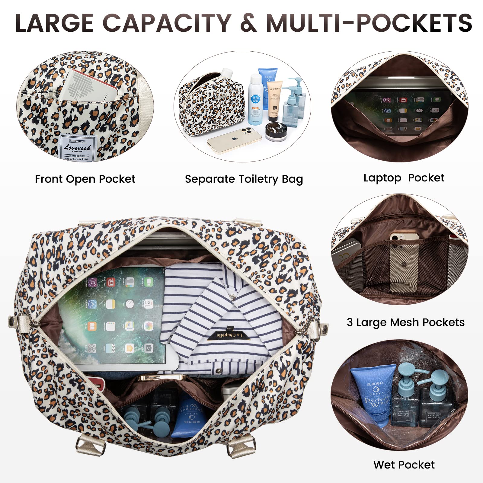 Foto 3 | Bolsa De Viaje Lovevook Para Mujer Con Compartimento Para Zapatos - Venta Internacional.