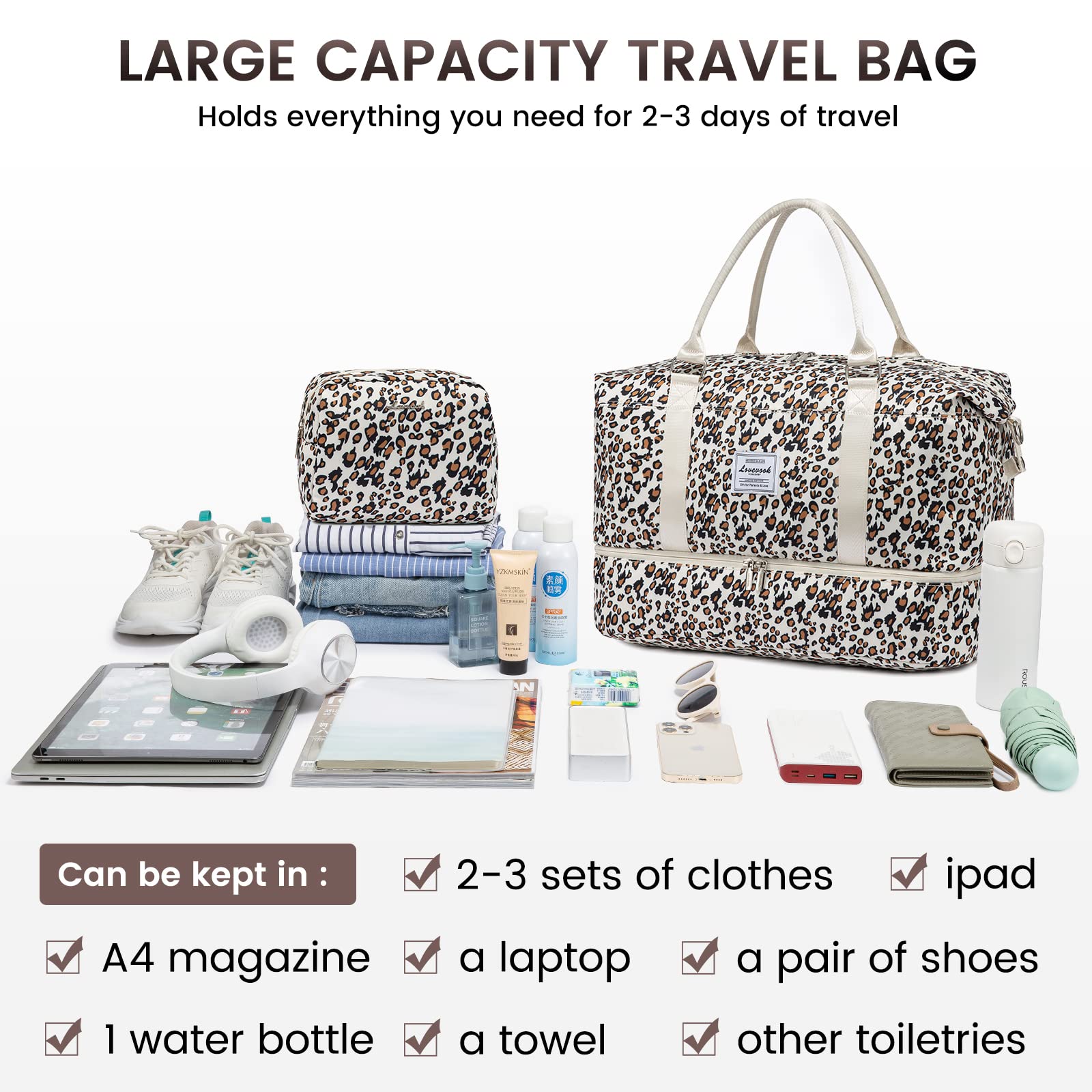 Foto 6 pulgar | Bolsa De Viaje Lovevook Para Mujer Con Compartimento Para Zapatos - Venta Internacional.