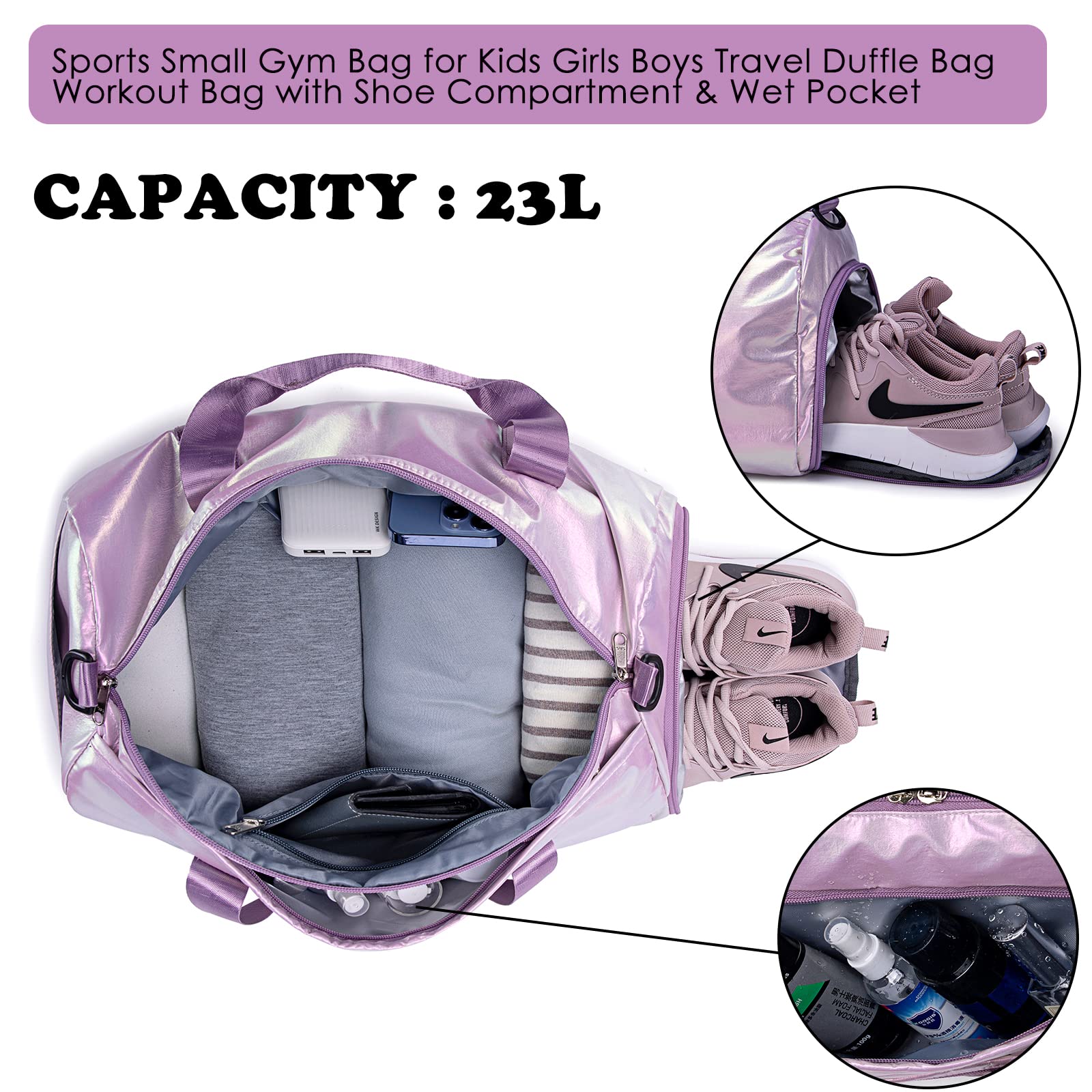Foto 5 pulgar | Bolsa Deportiva Ledaou, Impermeable, Para Mujer, De Gimnasio, Color Morado - Venta Internacional.